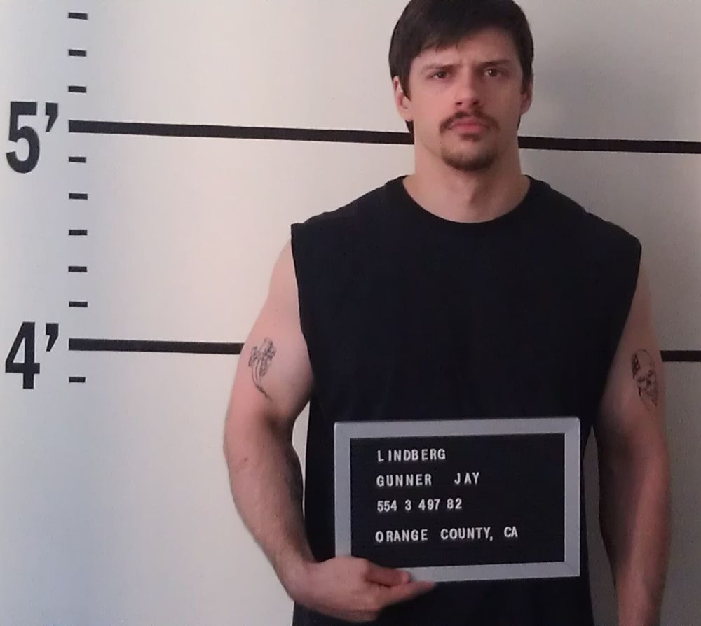 Production photo from The Perfect Murder as convicted killer, Gunner Jay Lindberg