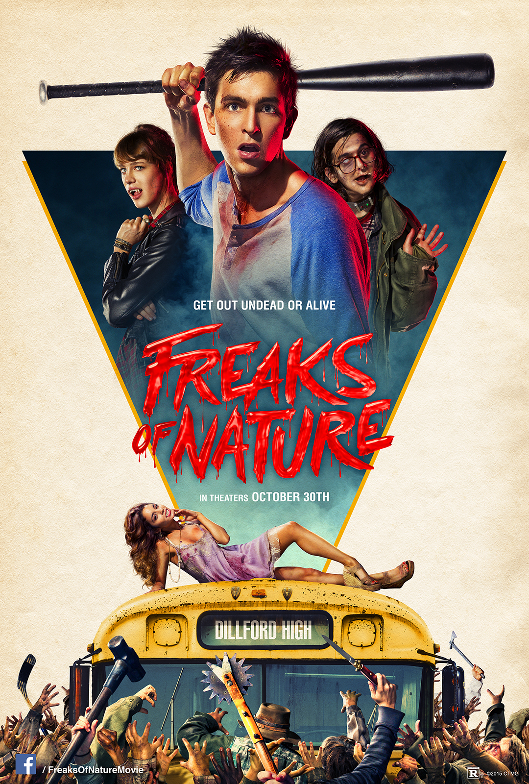 Still of Nicholas Braun, Vanessa Hudgens and Mackenzie Davis in Freaks of Nature (2015)