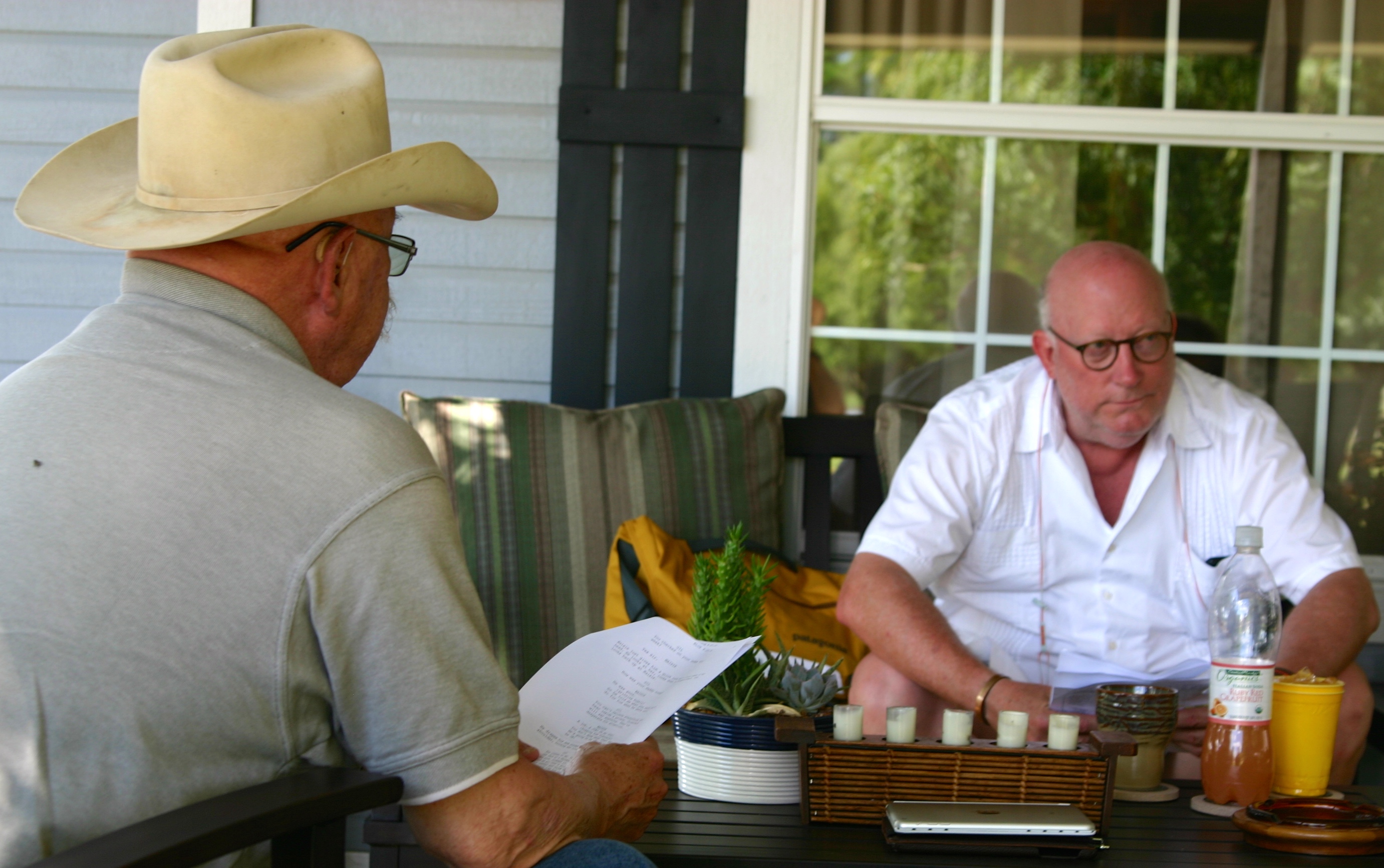 Barry Corbin, Porter Farrell on location for 