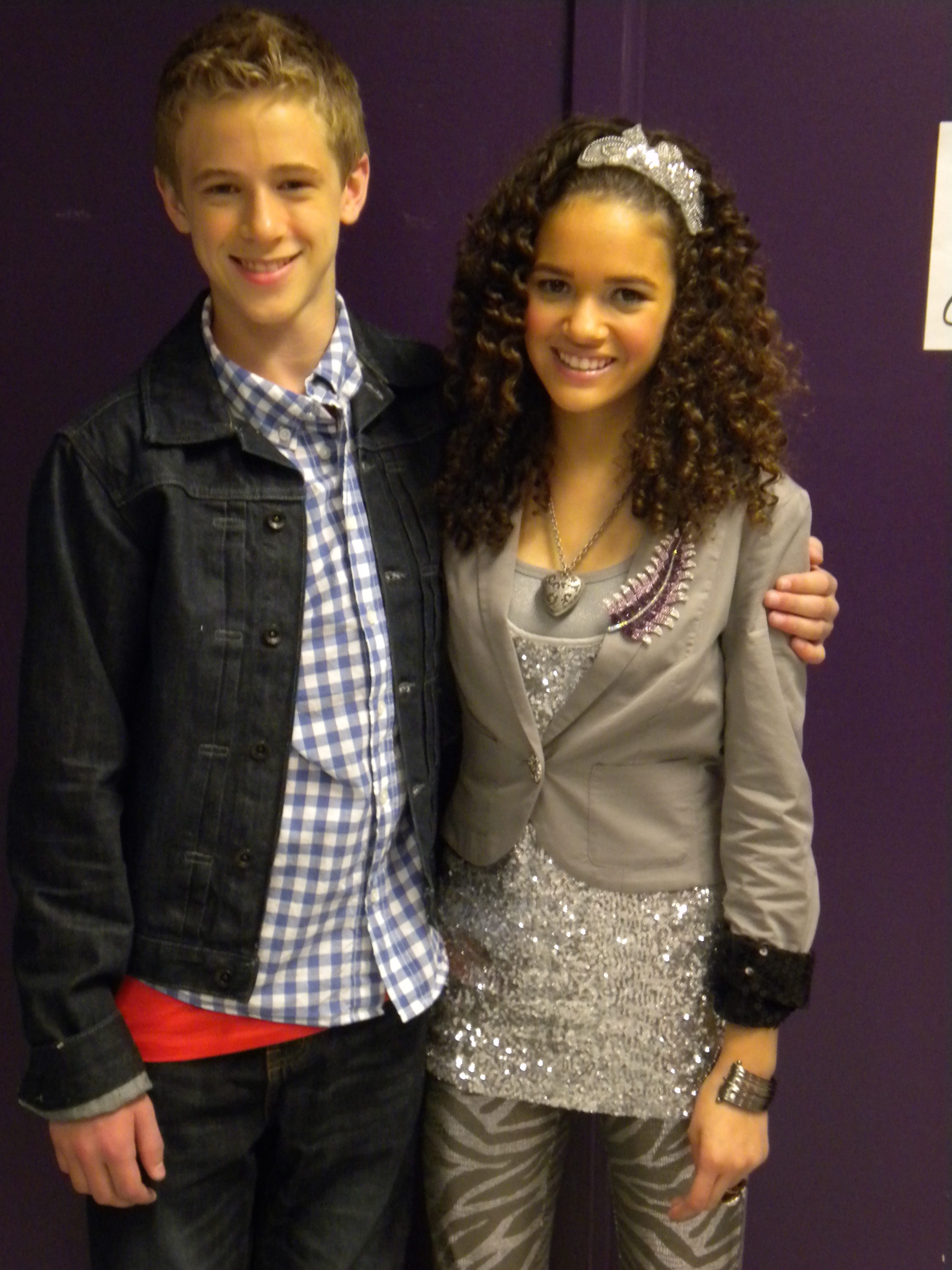 Dale Whibley & Madison Pettis on set at Life With Boys