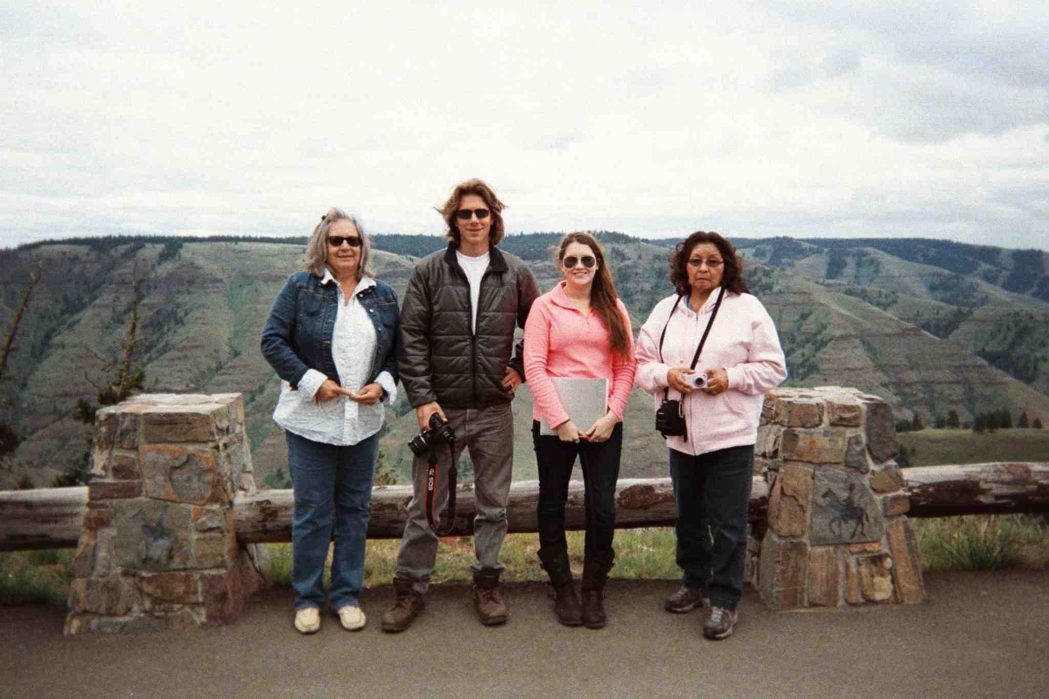 Katherine, Ben Hulbert, Samantha DeMars, Etta Conner on Location Scout in Chief Joseph Country