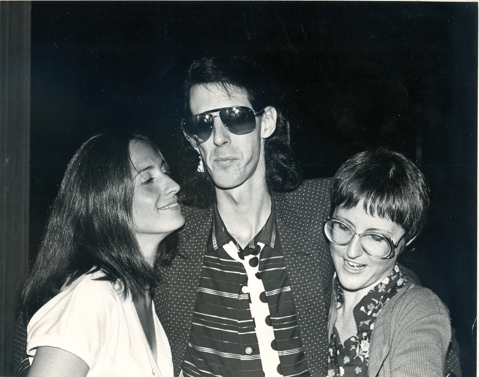 Back Stage @ The Hollywood Bowl, circa August 1979 w/ Ric Ocasek and Bryn Brydenthal, publicist.