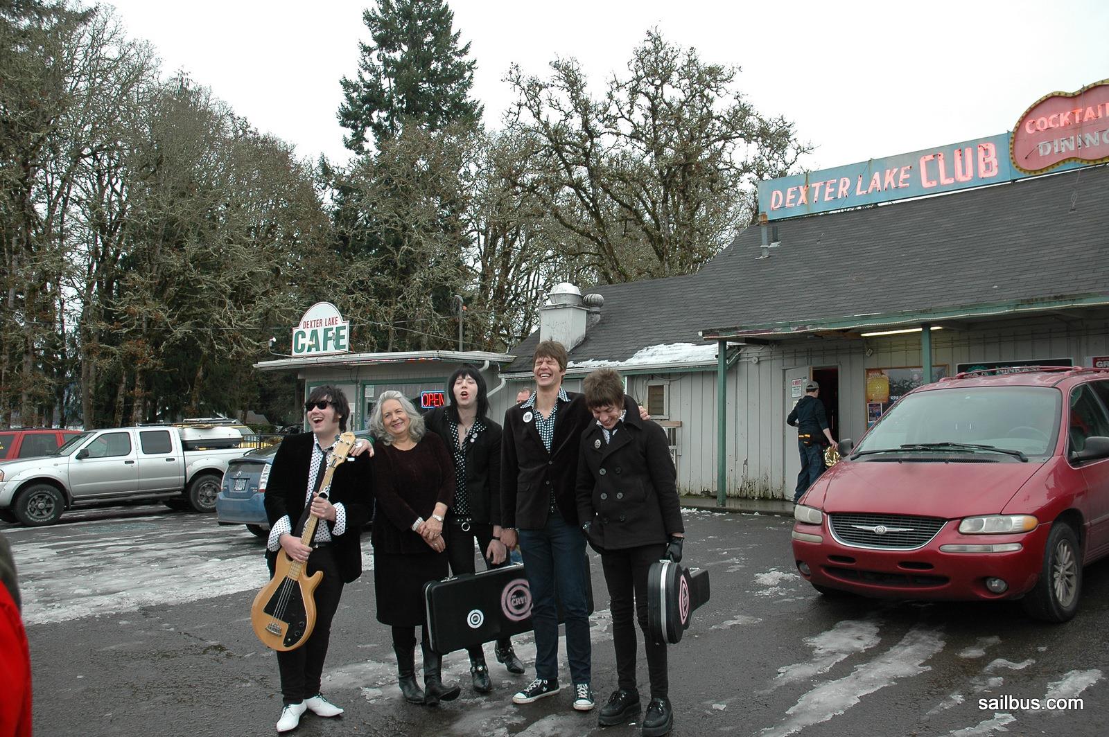 Katherine and The CRY! on set of 'Animal House of Blues'