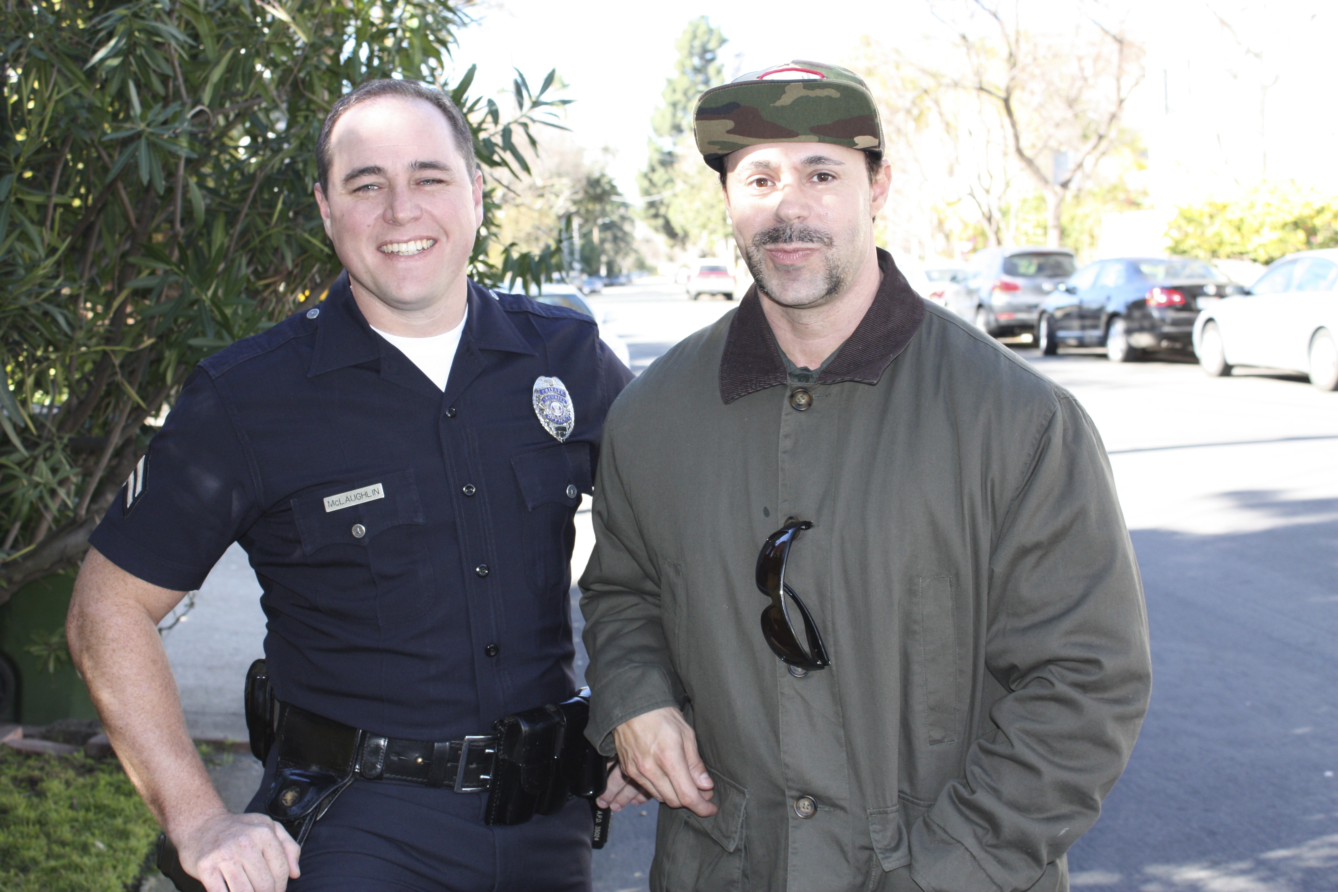 Chris Gowen and Tom McLaughlin on the set of 