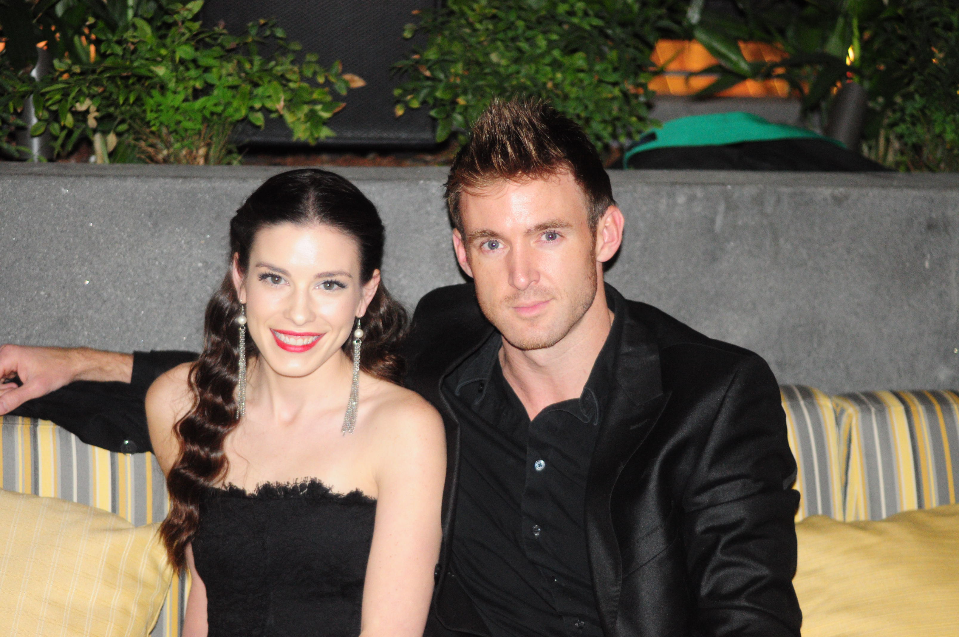 Lauren Calaway and Scott Ford at Lauren Elaine: The Black Label premiere in Hollywood