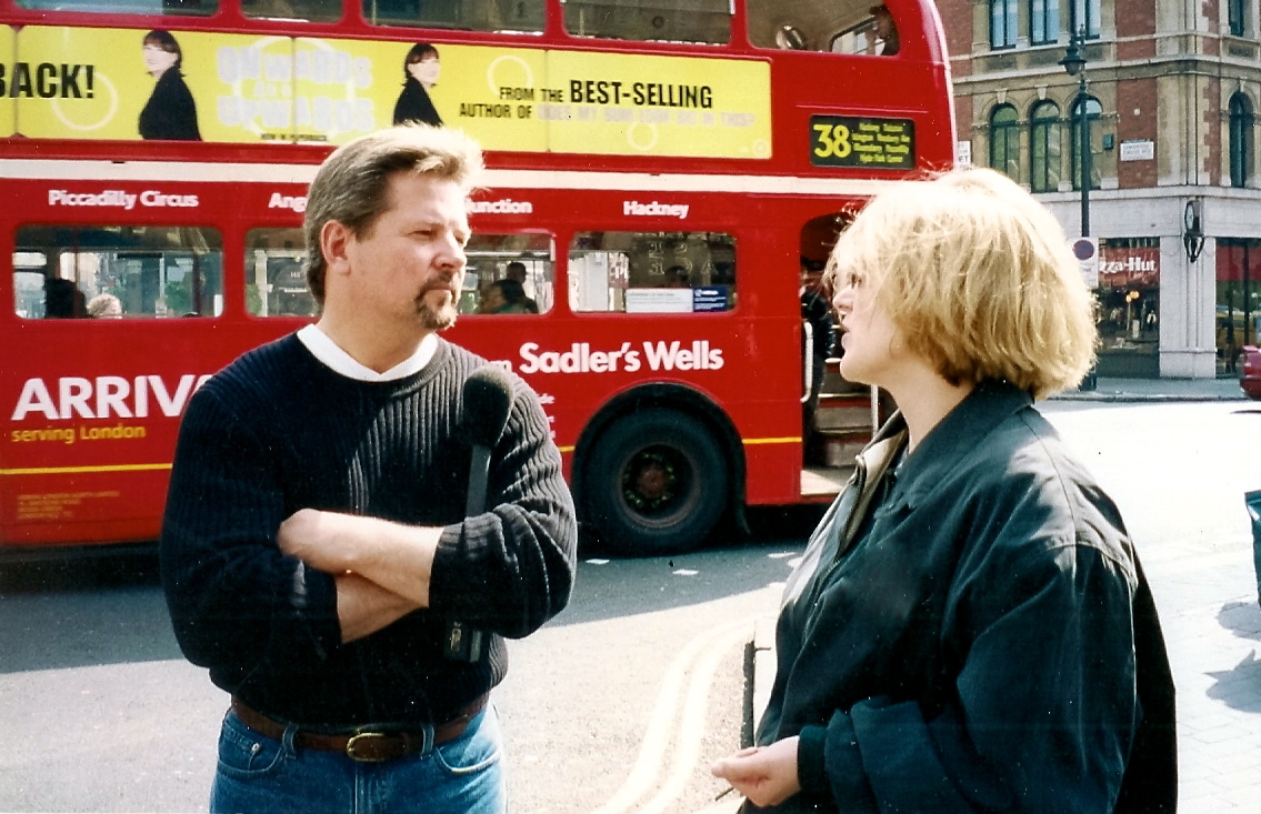 Douglas Wester on location in London for Western Union in-flight video