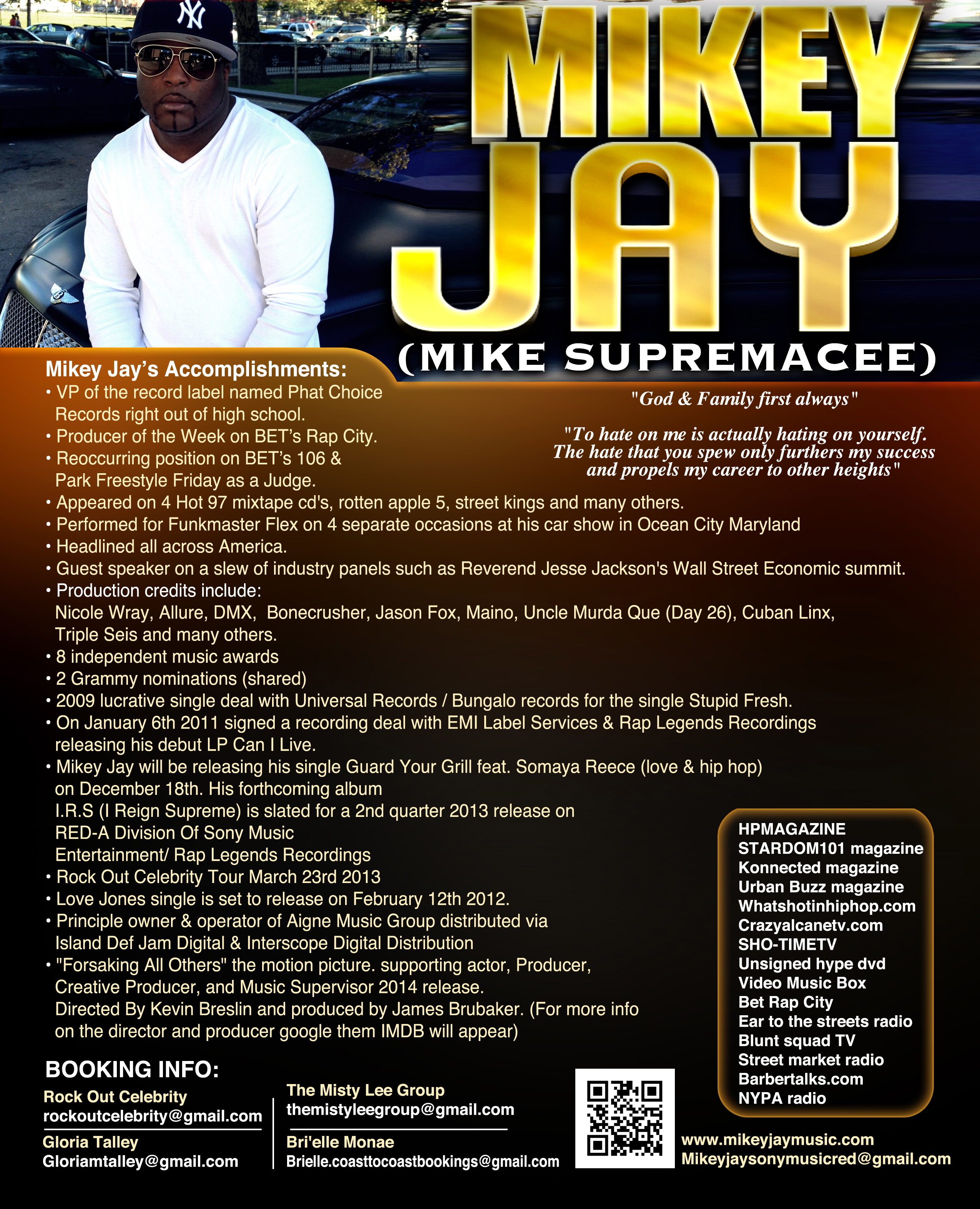 MIKEY JAY SONY-RED / RAP LEGENDS ONE SHEET