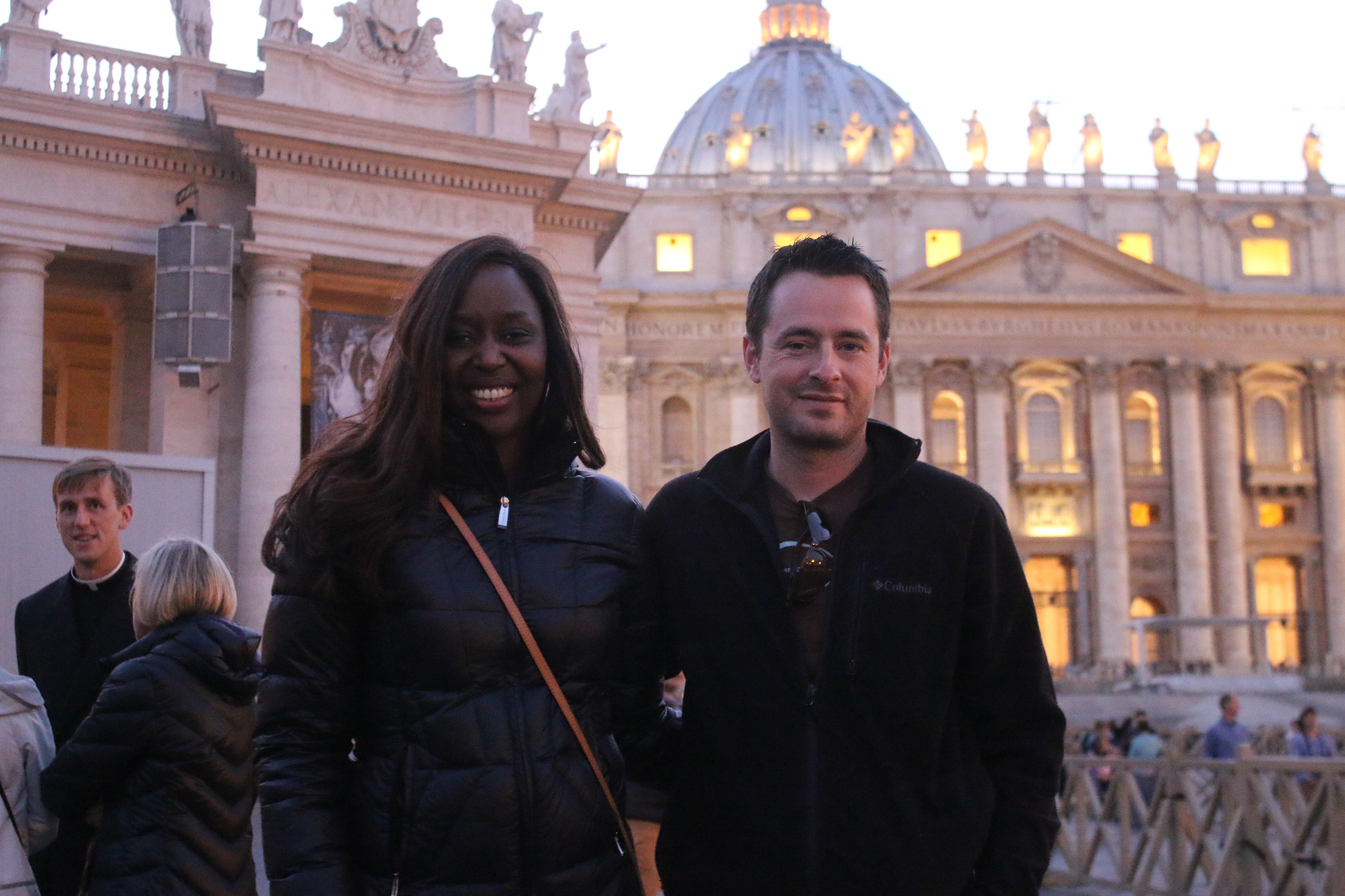 Sean Bloomfield and Immaculee Ilibagiza in Rome, Italy.