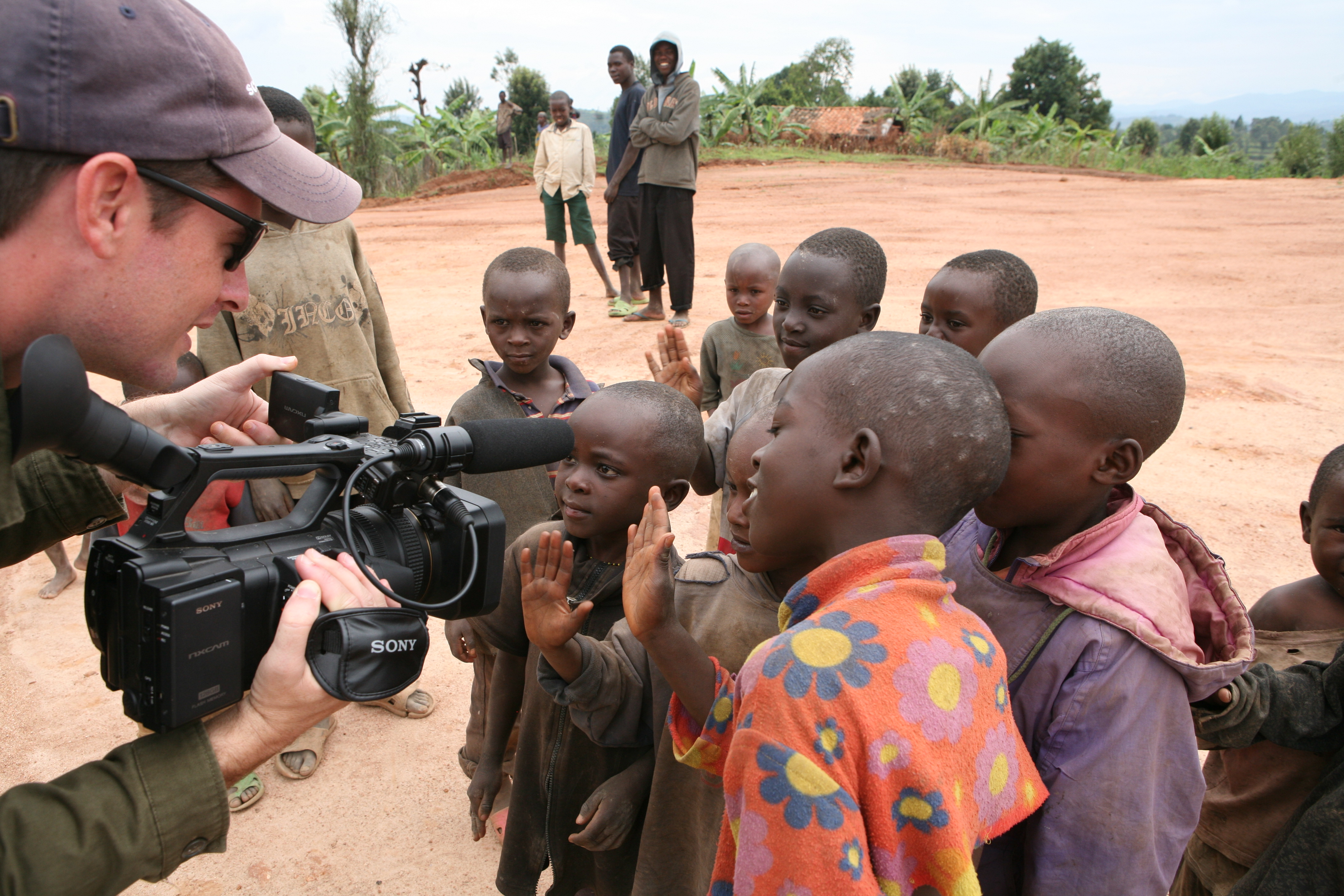 Sean Bloomfield filming in Rwanda.