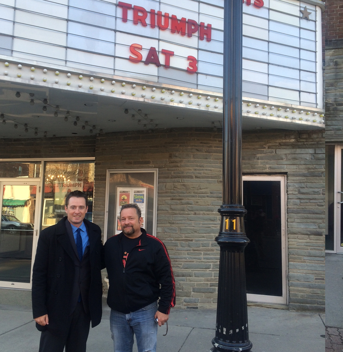 Sean Bloomfield and screening host Lenny Perfetti at a showing of The Triumph.