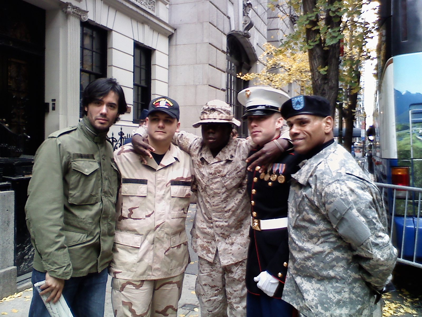 Daniel Kennedy, Corporal Derek Smith, Corporal Billy Russo and our brave armed forces march at the NYC Veterans Day Parade