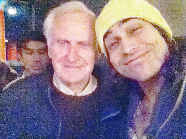 DIrector Joey Huertas with legendary director John Boorman (Deliverance, Excalibur, Point Blank, THe Emerald Forest, Exorcist 2) at film premiere, 2015.