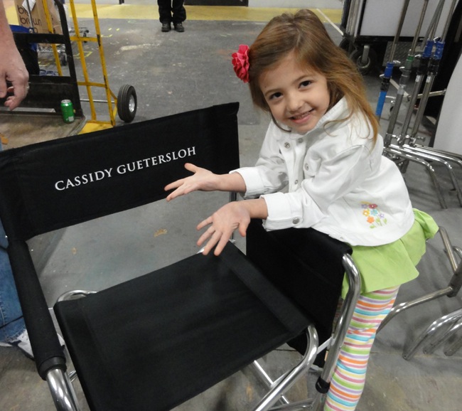 Cassidy Guetersloh on the set of 