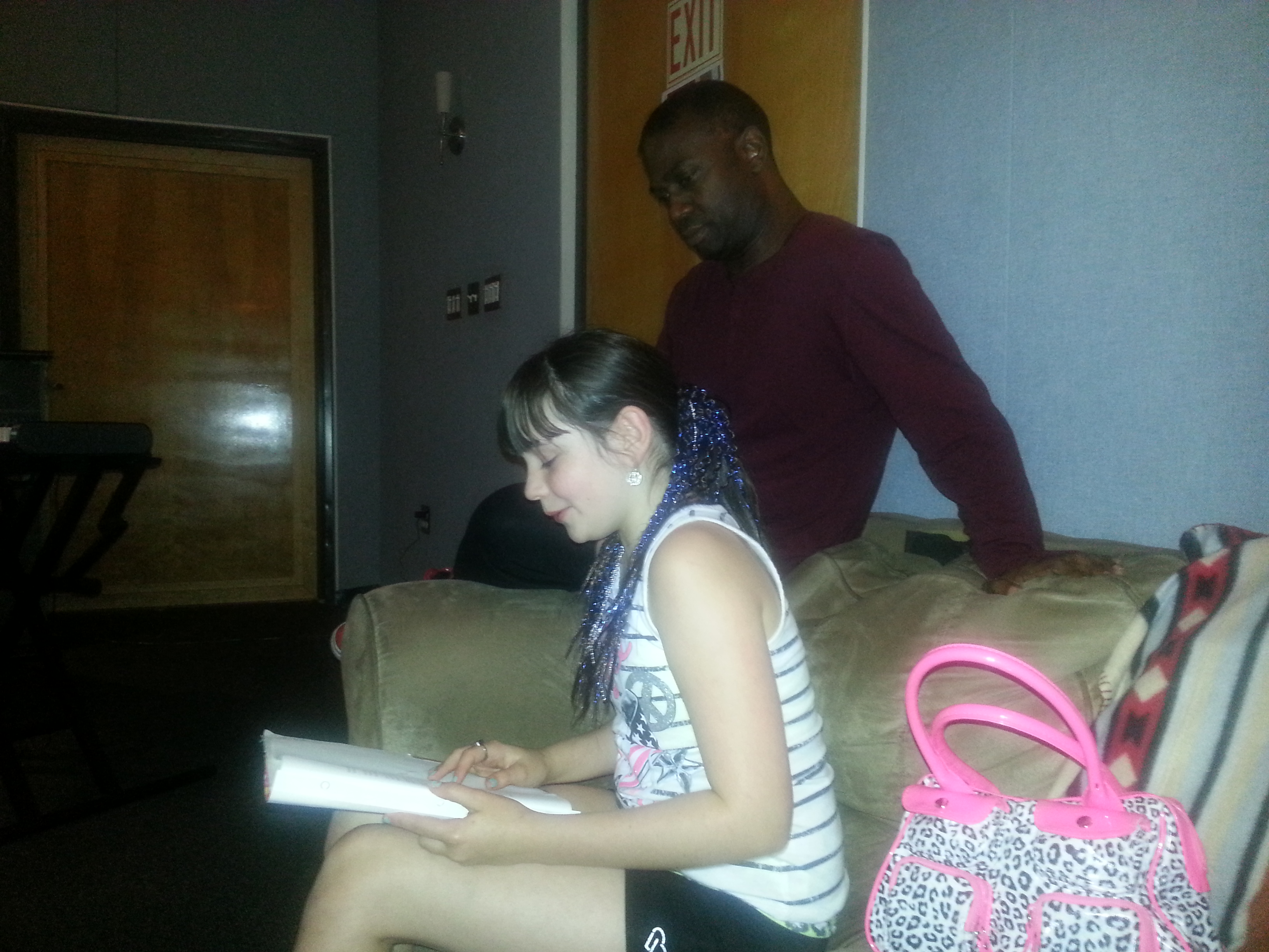 Angel B and Andrew working on a Grammy submission!