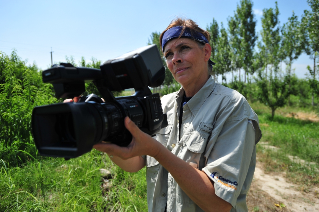 Nancy shooting second camera on-location in Fargona, Uzbekistan