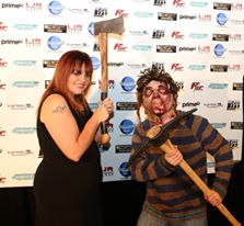 Scream Queen Share Cherrie with Joe Wheeler in the Jengo Hooper costume at the RIP Horror Festival.