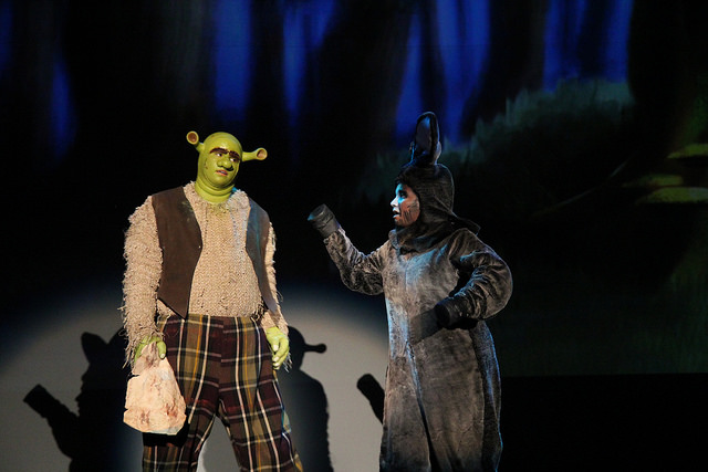 Shrek and Donkey in Shrek the Musical 2015
