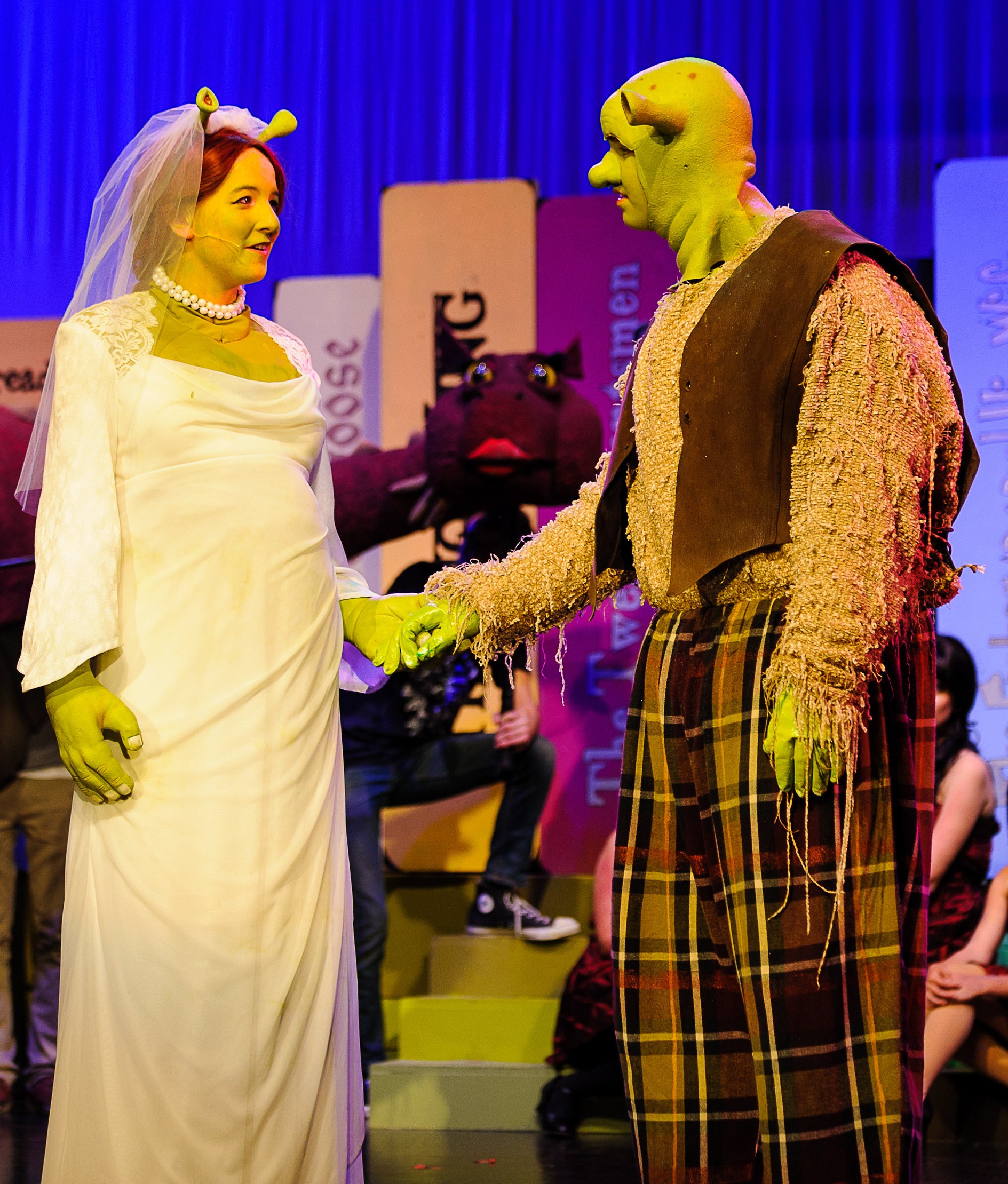 Shrek and Fiona (Grant Measures and Sara Gilbert)