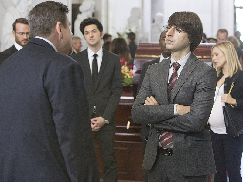 Still of Kristen Bell, Josh Lawson, Demetri Martin and Ben Schwartz in House of Lies (2012)