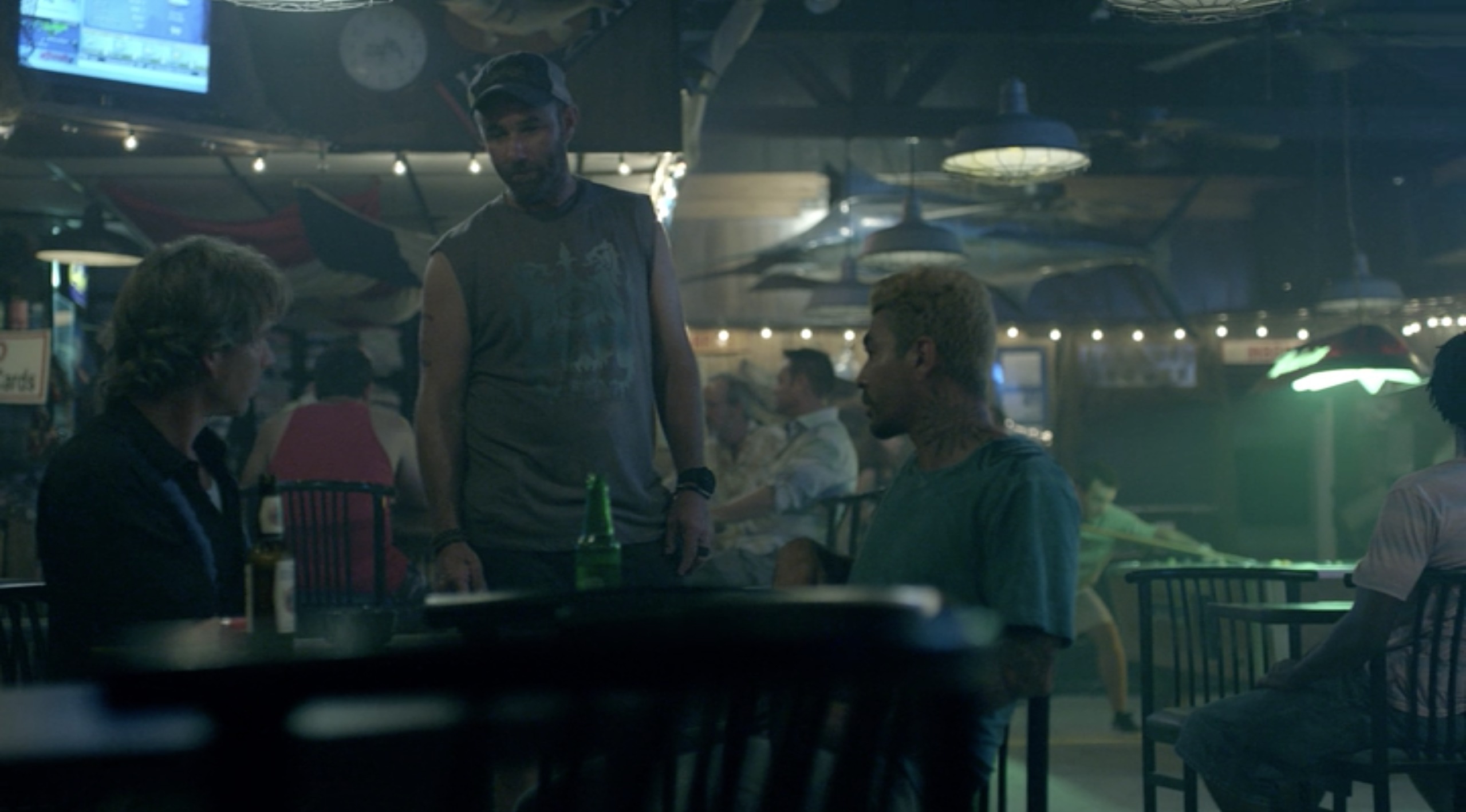 Bloodline Season 1 Episode 8 As Rafi Quintana with Ben Mendelsohn as Danny Rayburn and Jamie McShane as Eric O'Bannon