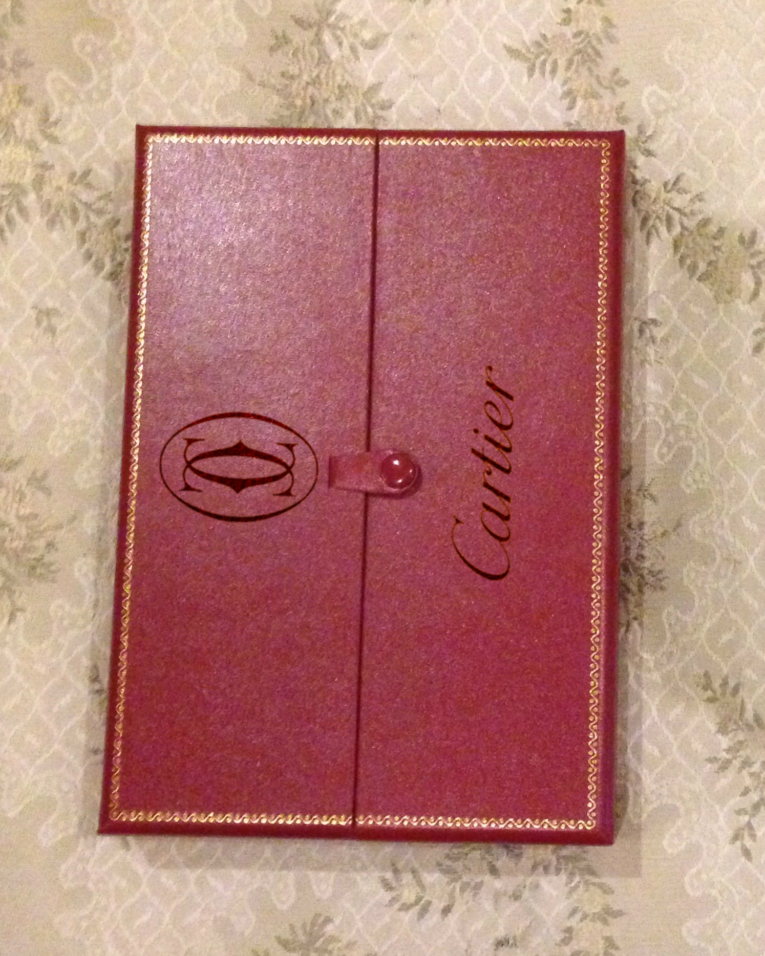 This original signature Cartier statement presentation box was designed for the signature necklace with hand crafted earrings was designed for Lisa Christiansen, this original casting is valued at over 288,000.00 and is one of Cartier's finest origin