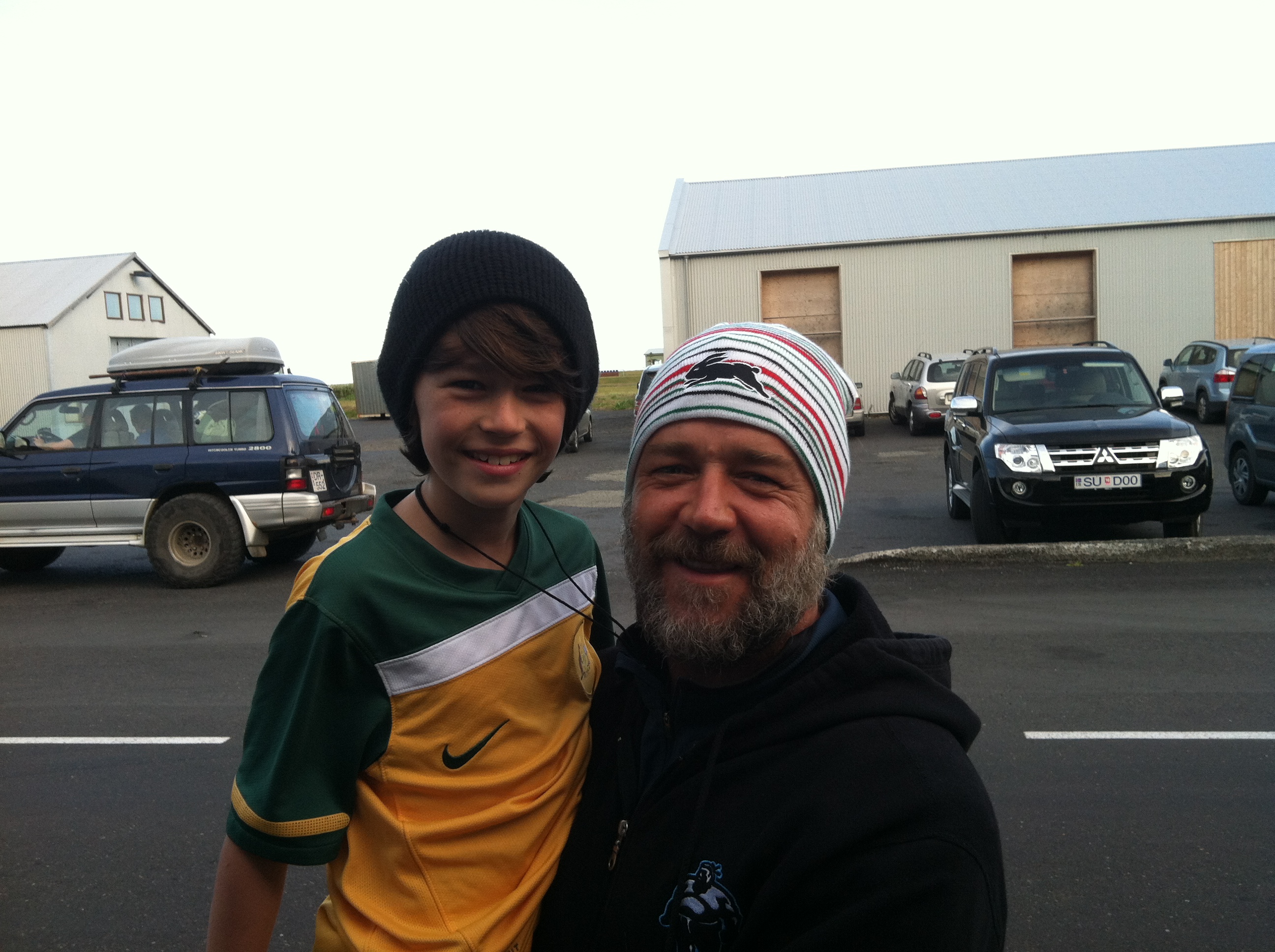 Me and Russell Crowe. He plays my dad in the movie Noah