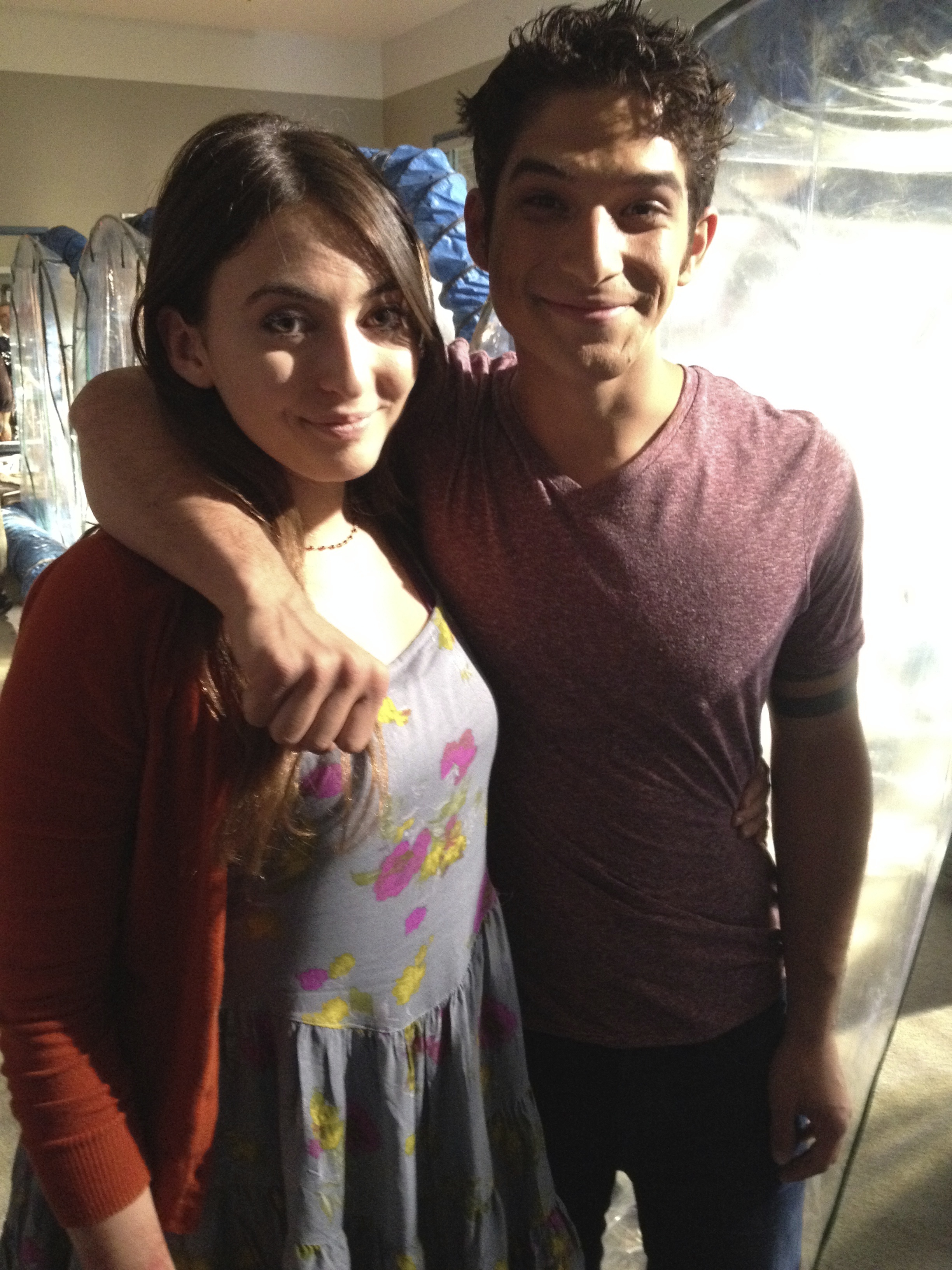 Tyler Posey & Claire Bryétt Andrew on the set of MTV's Teen Wolf.