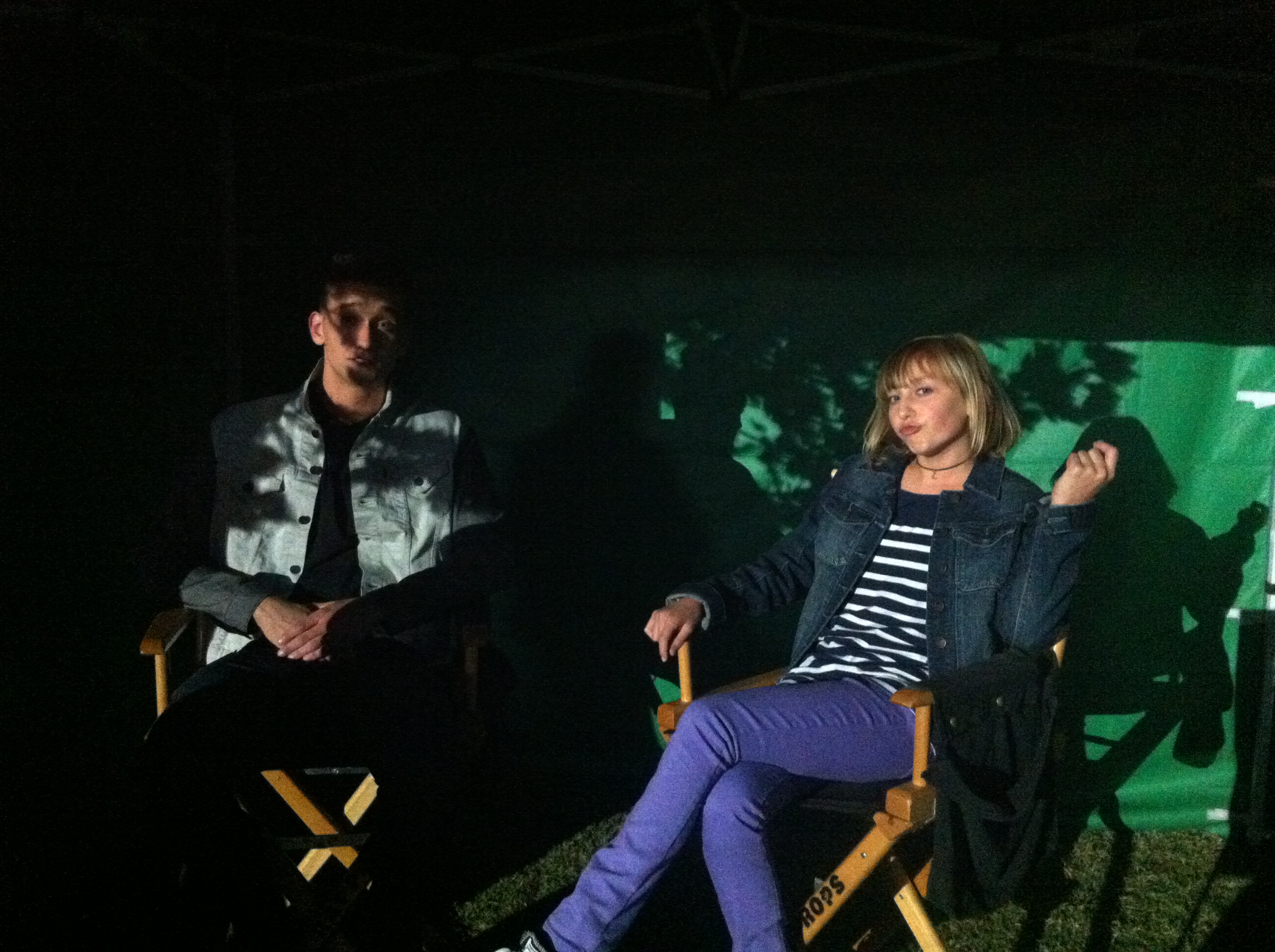 Lily Bleu Andrew and Cody Saintgnue on the set of MTV's Teen Wolf.