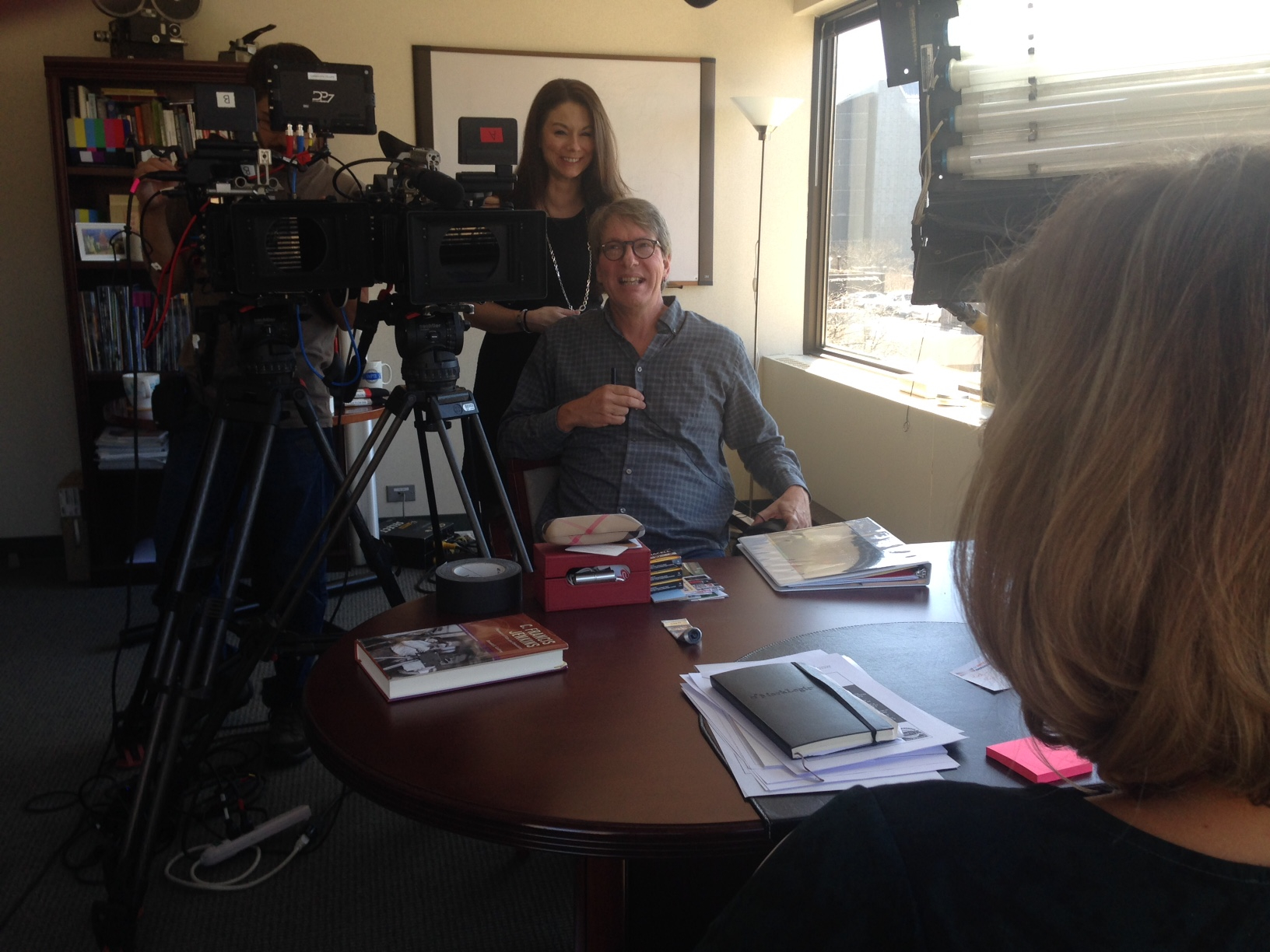 Aimée Ricca and Howard Lukk on-location at SMPTE Headquarters for Moving Images