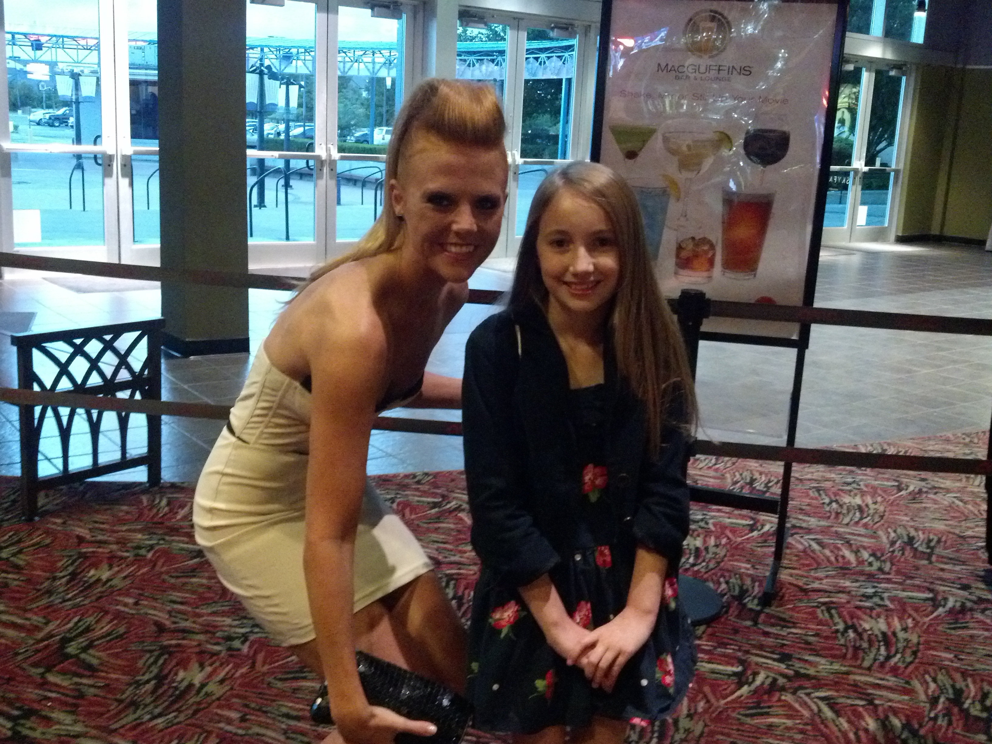 Harper (Tricia Jo Hoffman) and young Harper (Kaelynn Wright at screening of Mulberry Stains
