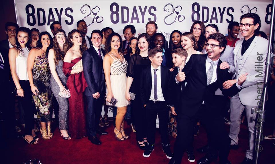 Cast&Crew of 8 Days. Red carpet movie premier at The Grove in Los Angeles, 09-09-14.