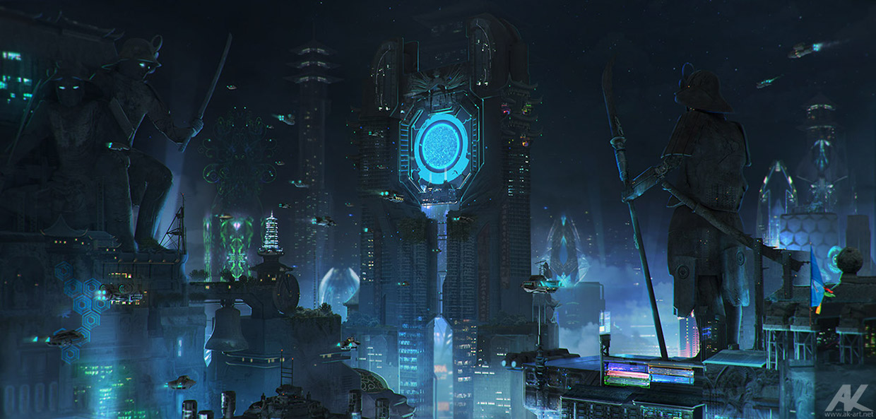 Asian metropolis in a distant future.