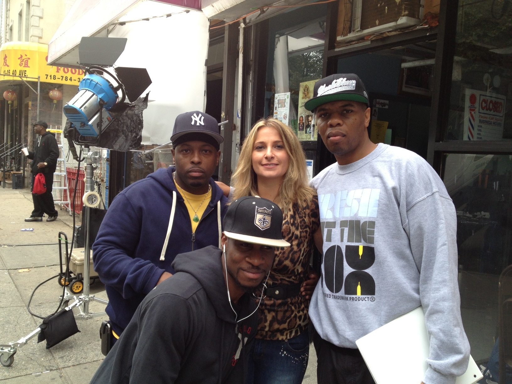 Audrey Labarthe on the set of South Side - drama TV show