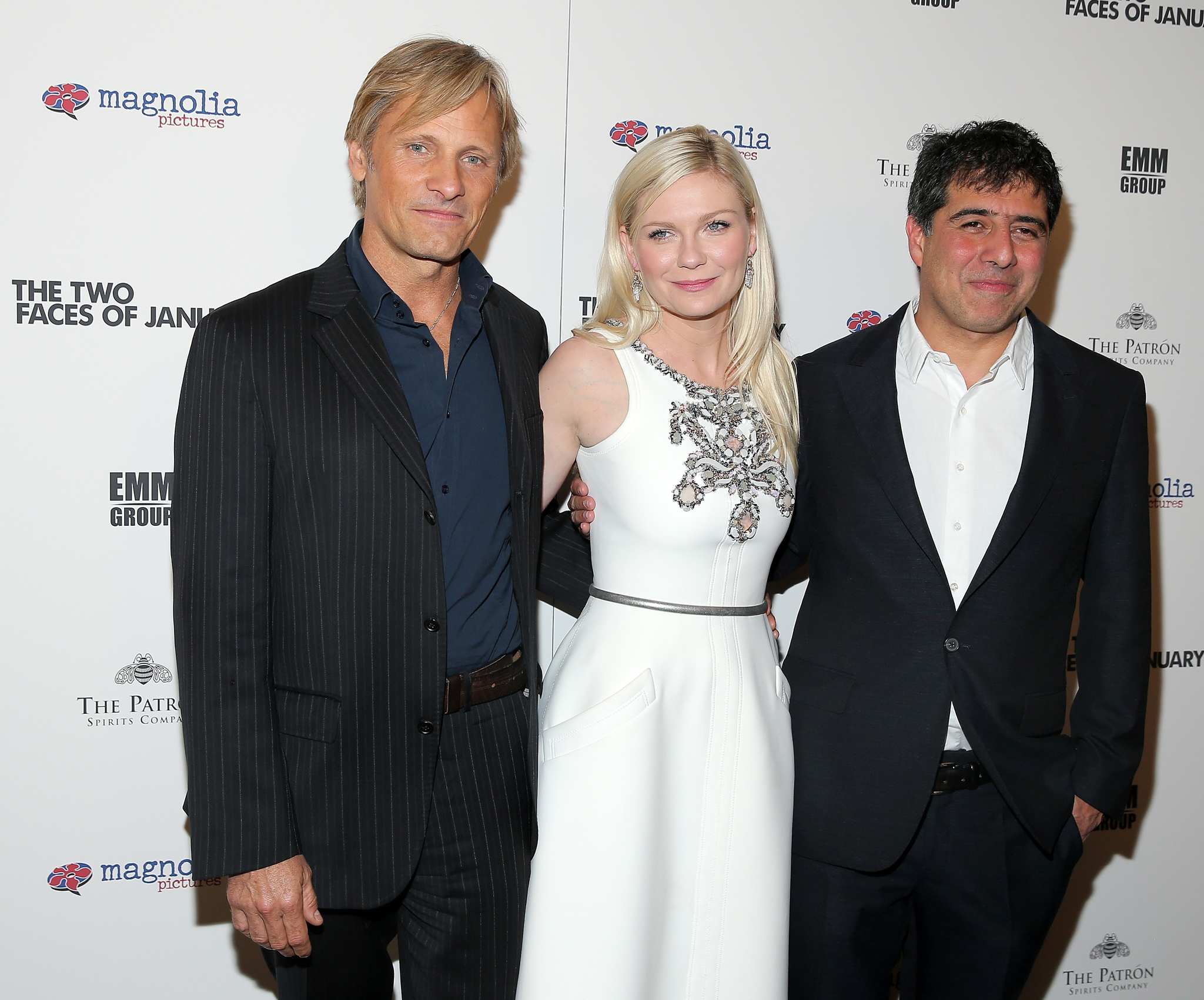 Kirsten Dunst, Viggo Mortensen and Hossein Amini at event of The Two Faces of January (2014)