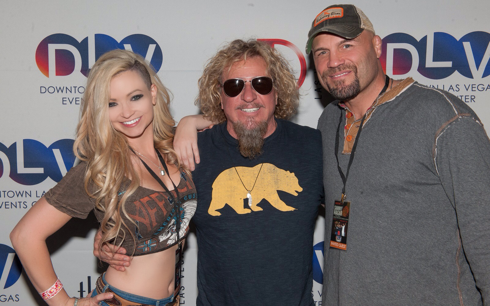 Sammy Hagar, Randy Couture, and Mindy Robinson at the Downtown Las Vegas Event Center. April 10, 2015