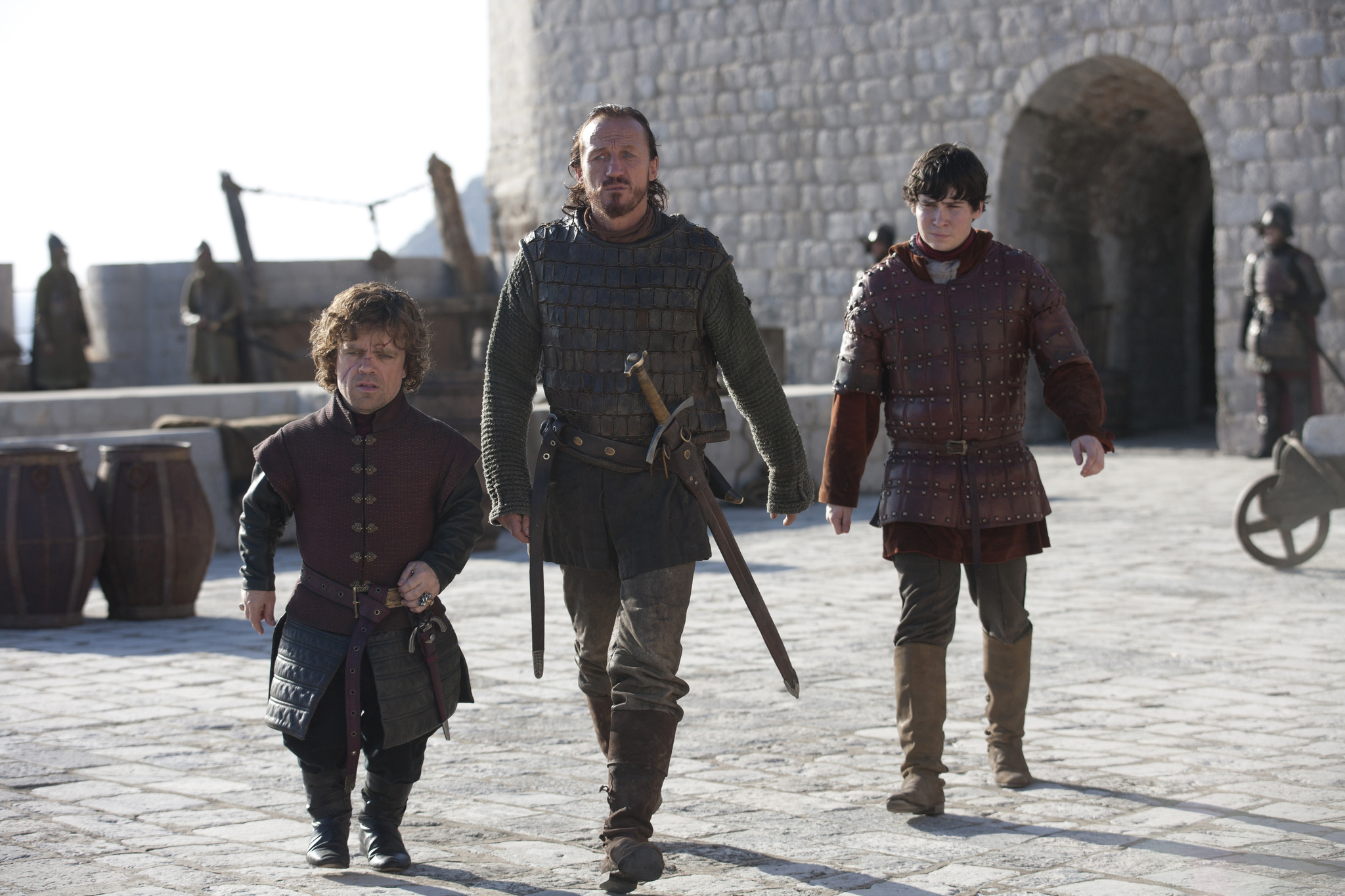 Still of Peter Dinklage, Jerome Flynn and Daniel Portman in Sostu karai (2011)