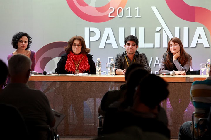 Fernanda Viacava, Maria do Rosário Caetano, Abel Roland and Ohana Homem on press conference of the Festival de Cinema de Paulínia (Brazil/2011)