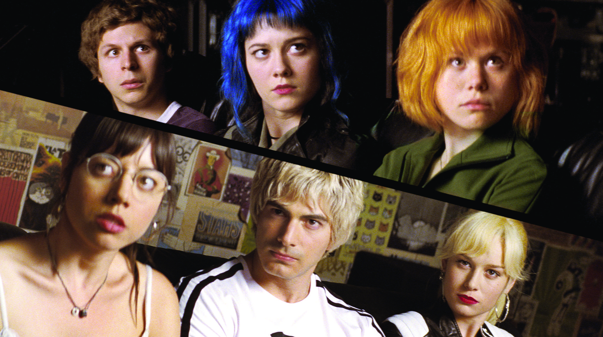 Still of Michael Cera, Brie Larson, Alison Pill, Brandon Routh, Mary Elizabeth Winstead, Julie Powers and Aubrey Plaza in Skotas Pilgrimas pries pasauli (2010)