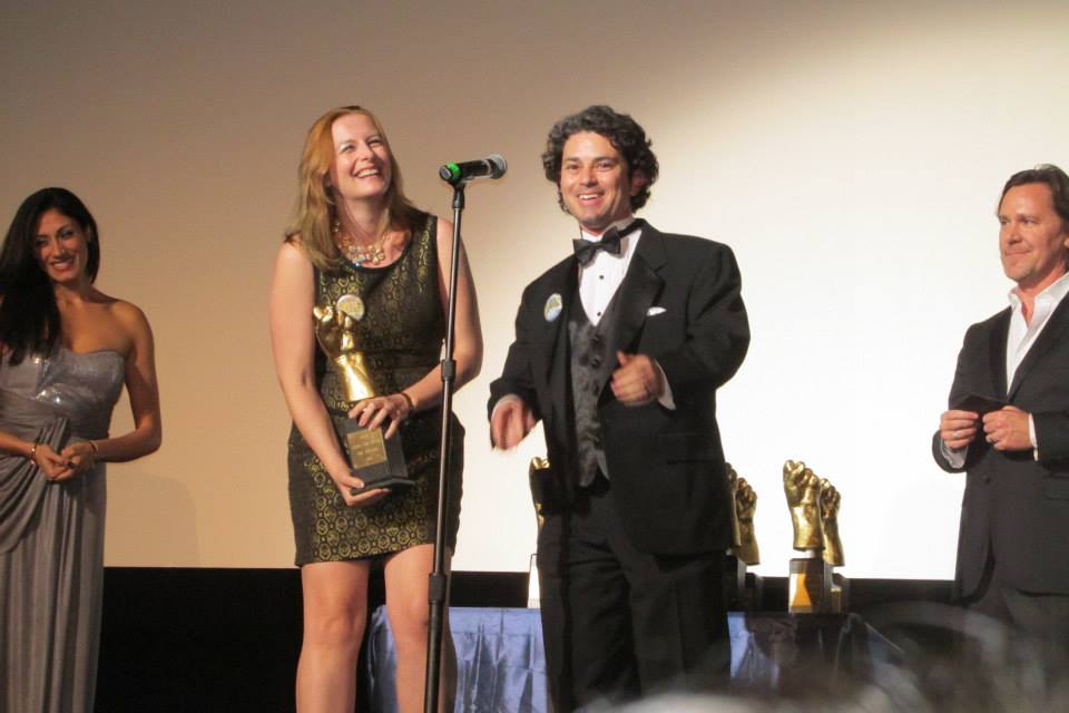 Accepting the 2014 Toscar for Best Production Design with wife Kerry.