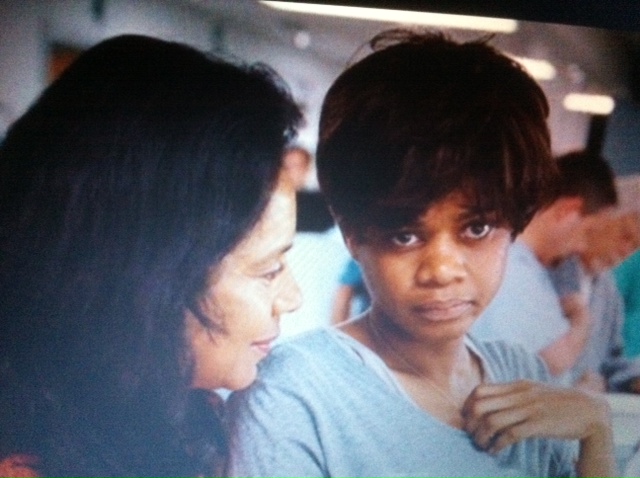 With Phylicia Rashad on the set of For Colored Girls