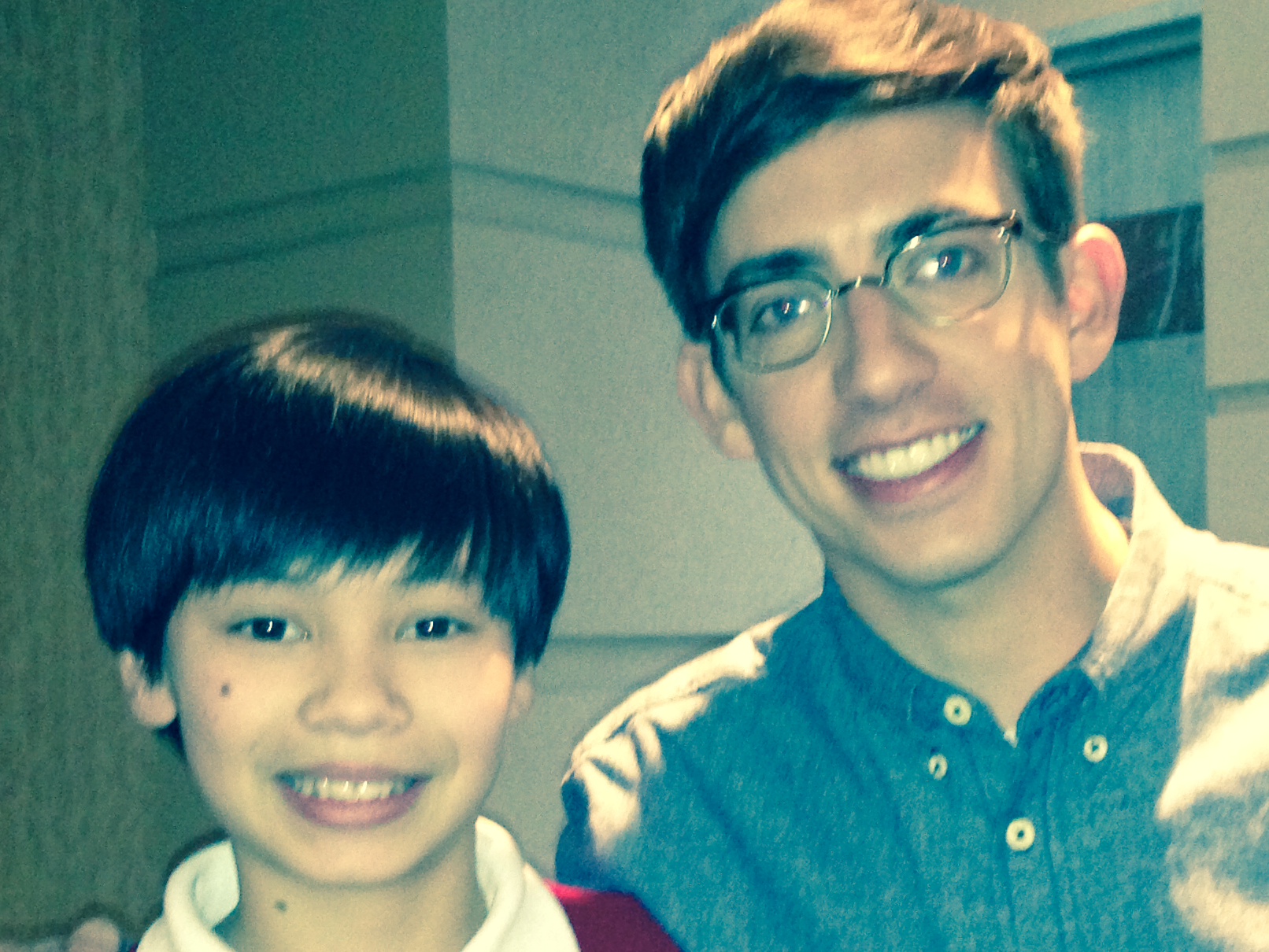 Kevin McHale and I while filming Boychoir