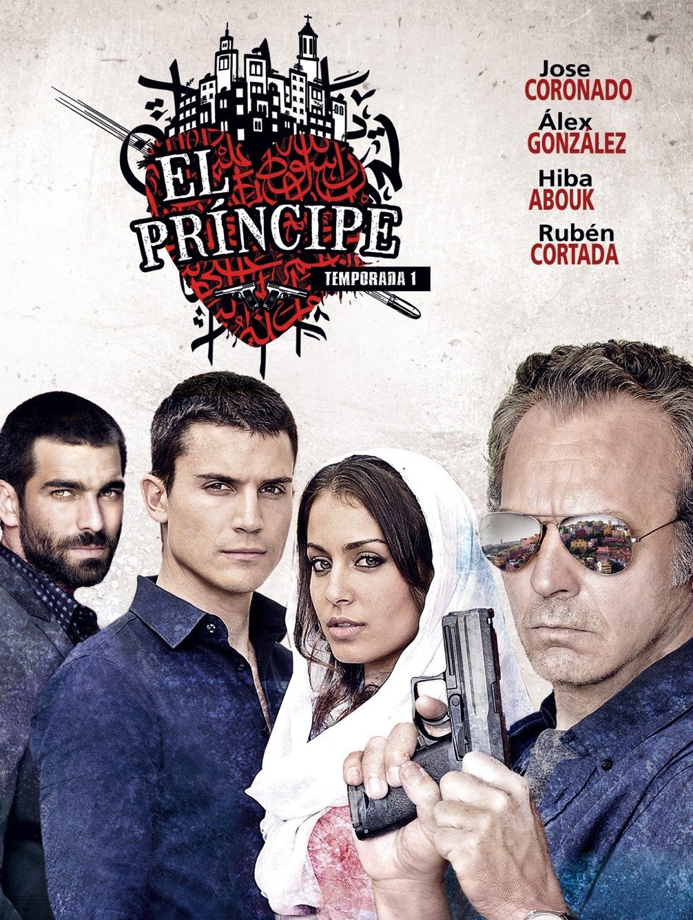José Coronado, Álex González, Hiba Abouk and Rubén Cortada in El Príncipe (2014)
