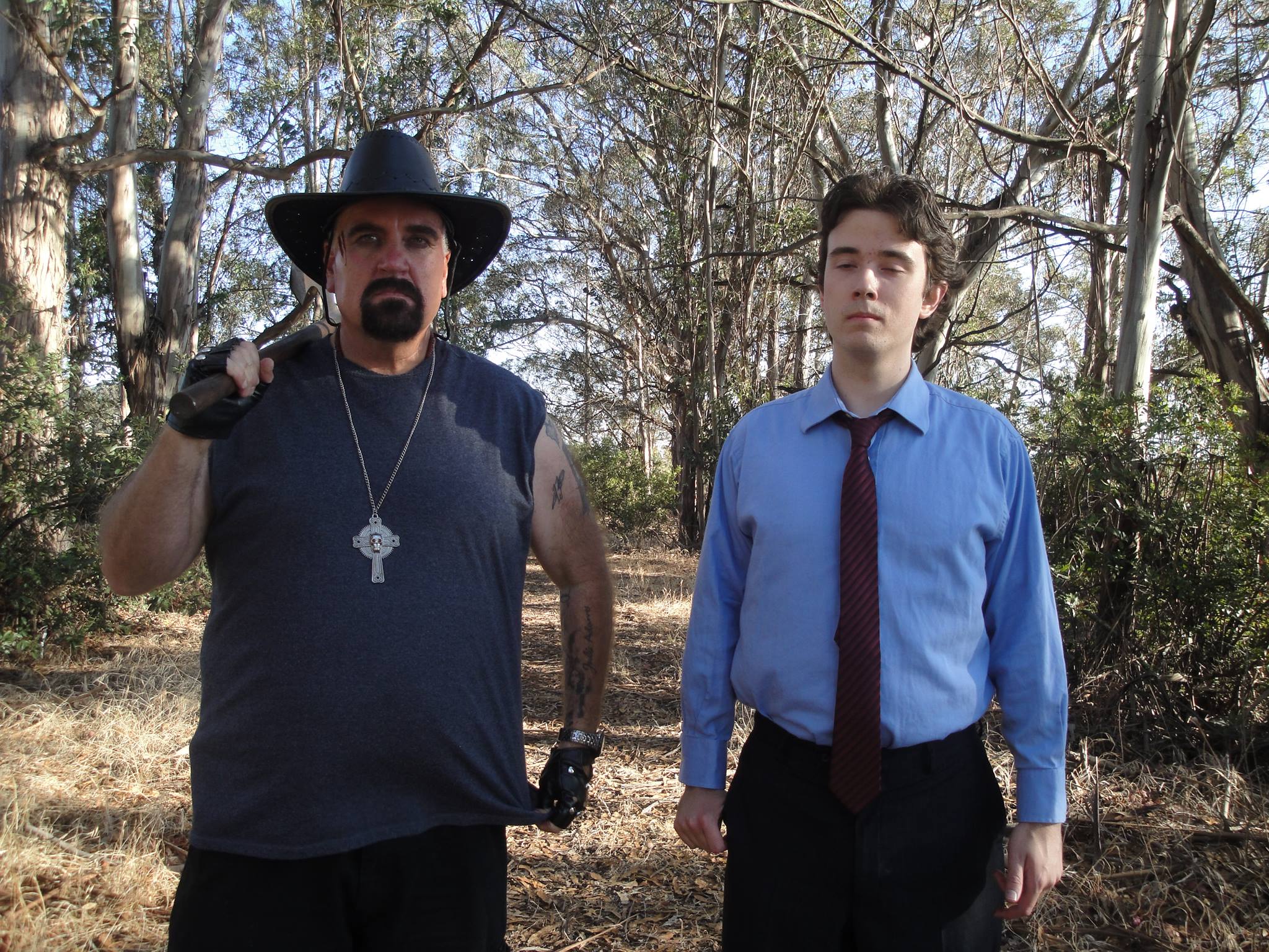 Mr. B and Detective Simmers on the set of 
