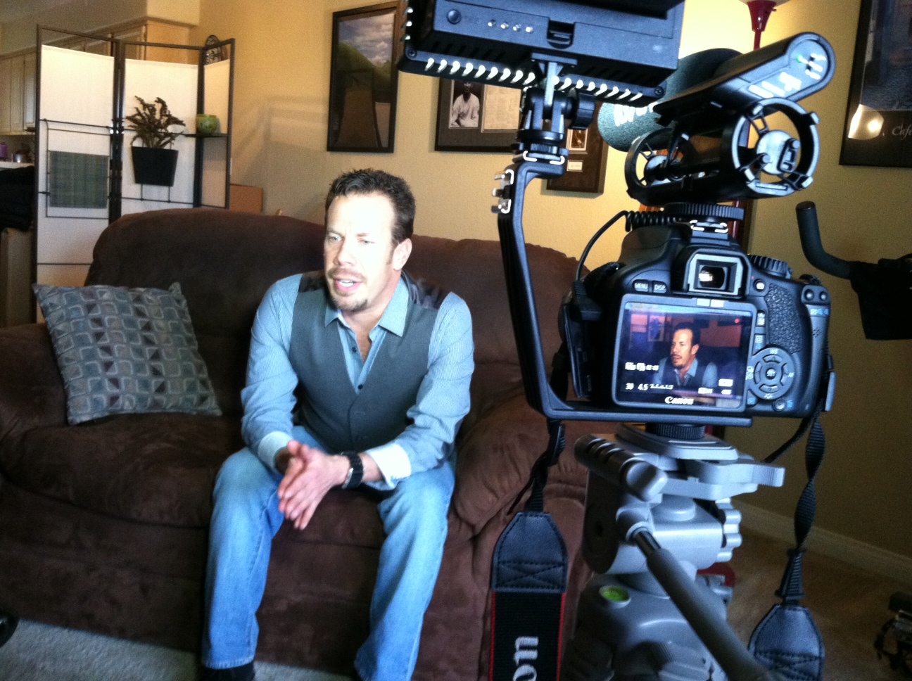 Being interviewed for the documentary The Last Formula.