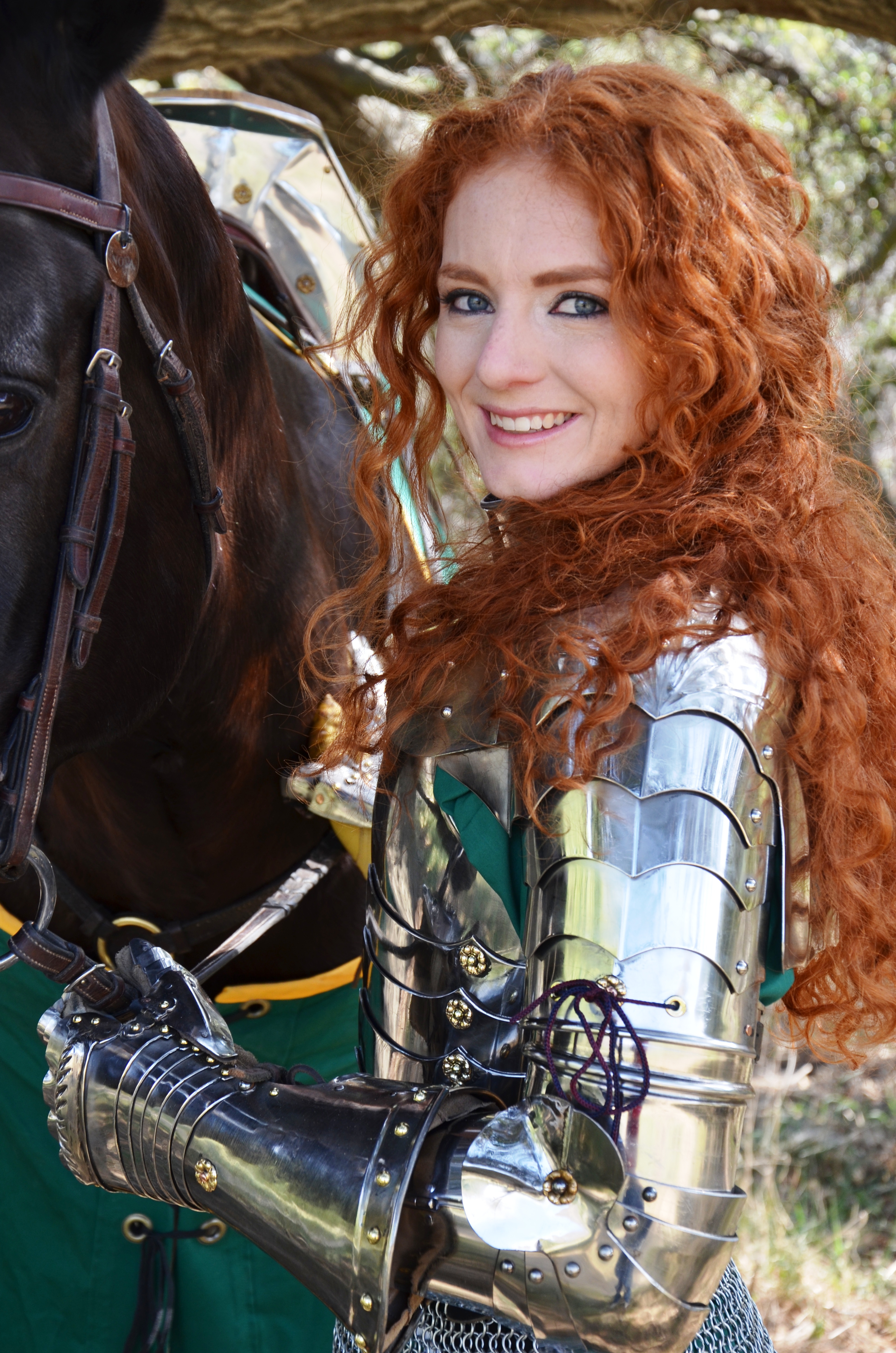 Virginia Hankins - professional female knight, stunt rider, woman warrior, stunt horse trainer, and woman jouster.