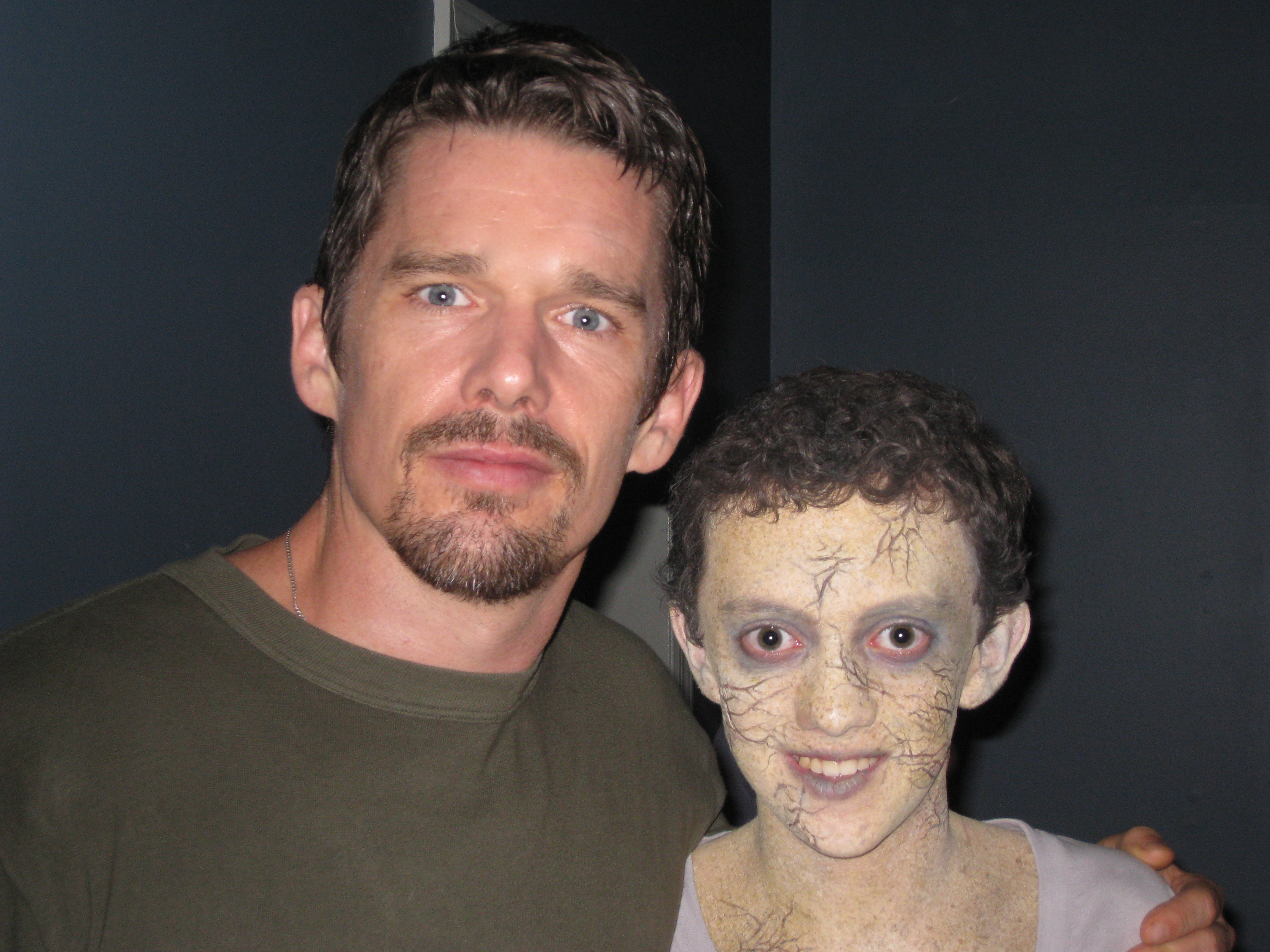 On set of Sinister with Ethan Hawke