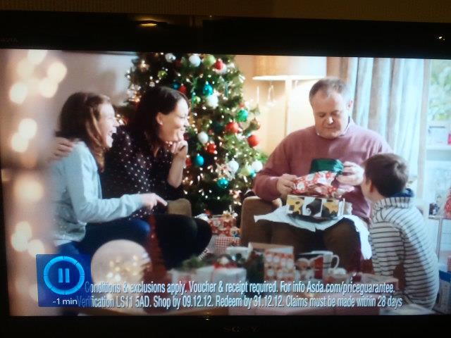 Daughter in Supermarket Asda's Christmas TV commercial.