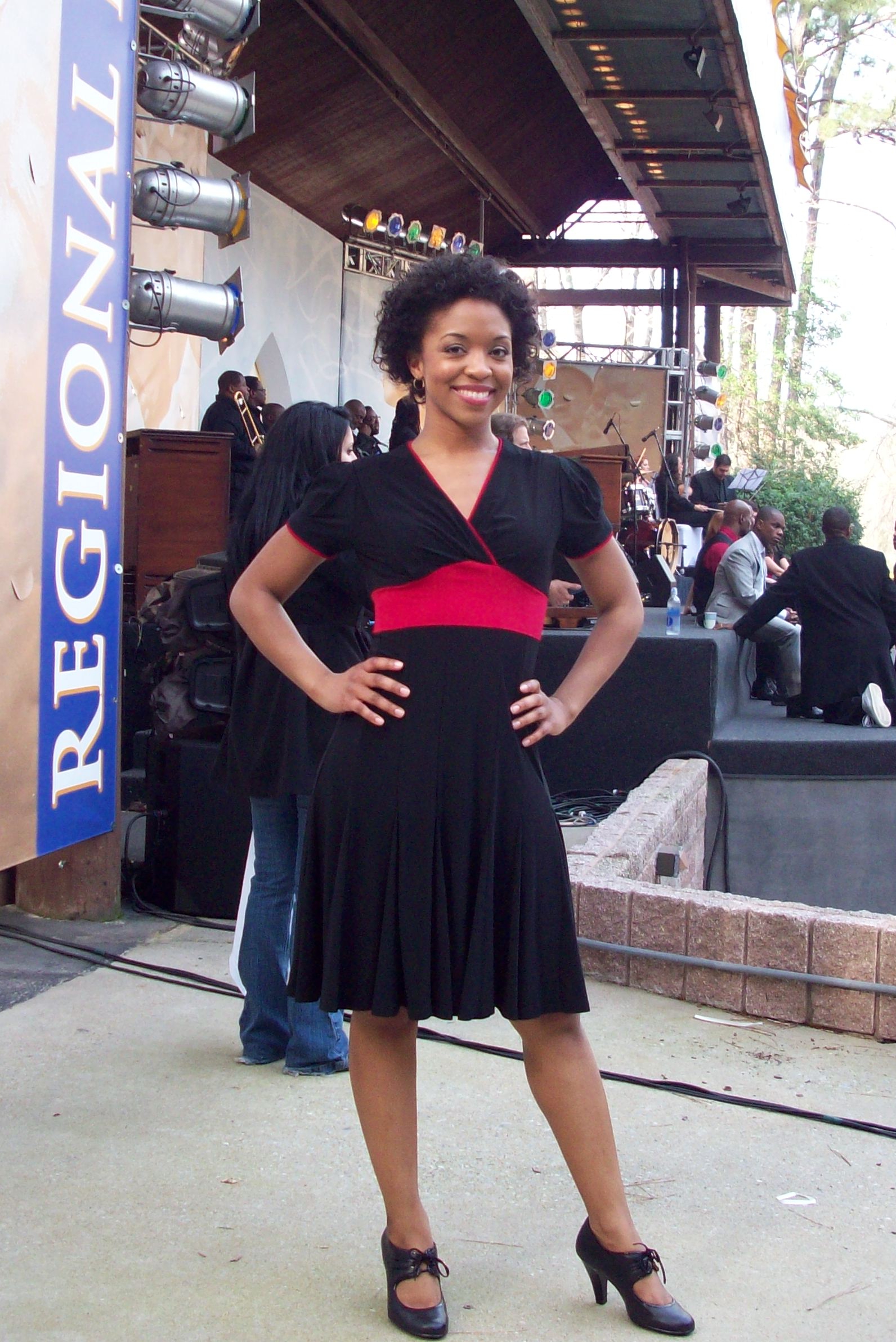 Takara Clark on the set of Joyful Noise