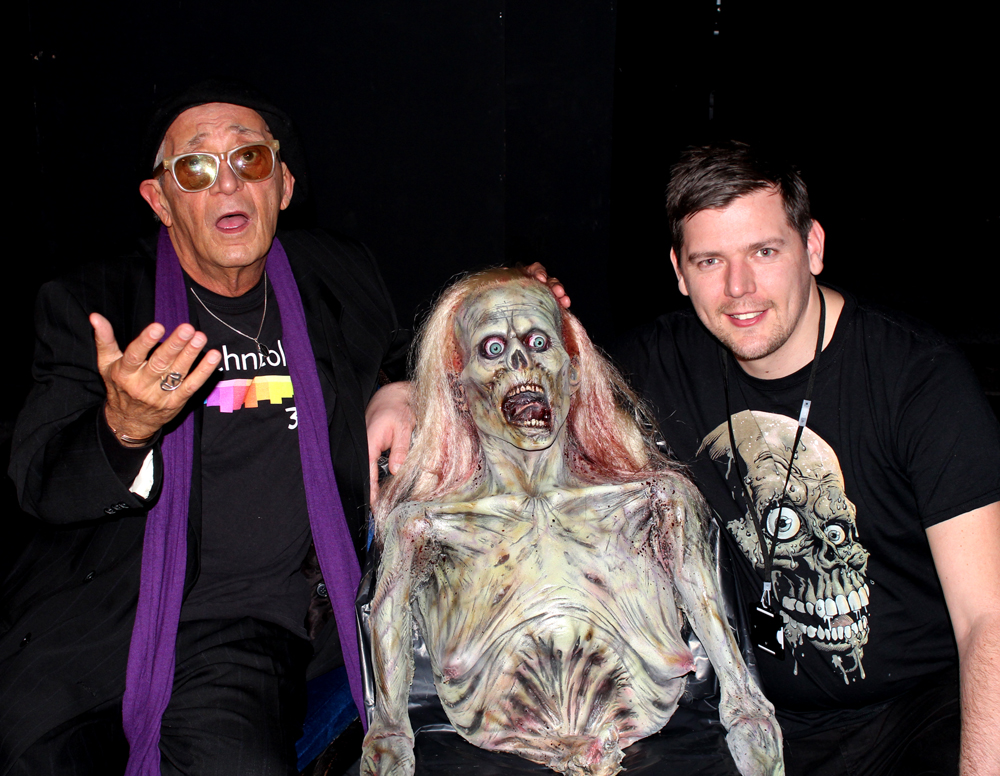 With actor and friend Don Calfa at the Back to the Theatre Film Screenings, screening of The Return of the Living Dead and Re-Animator at the Custard Factory Theatre Birmingham UK, February 2013