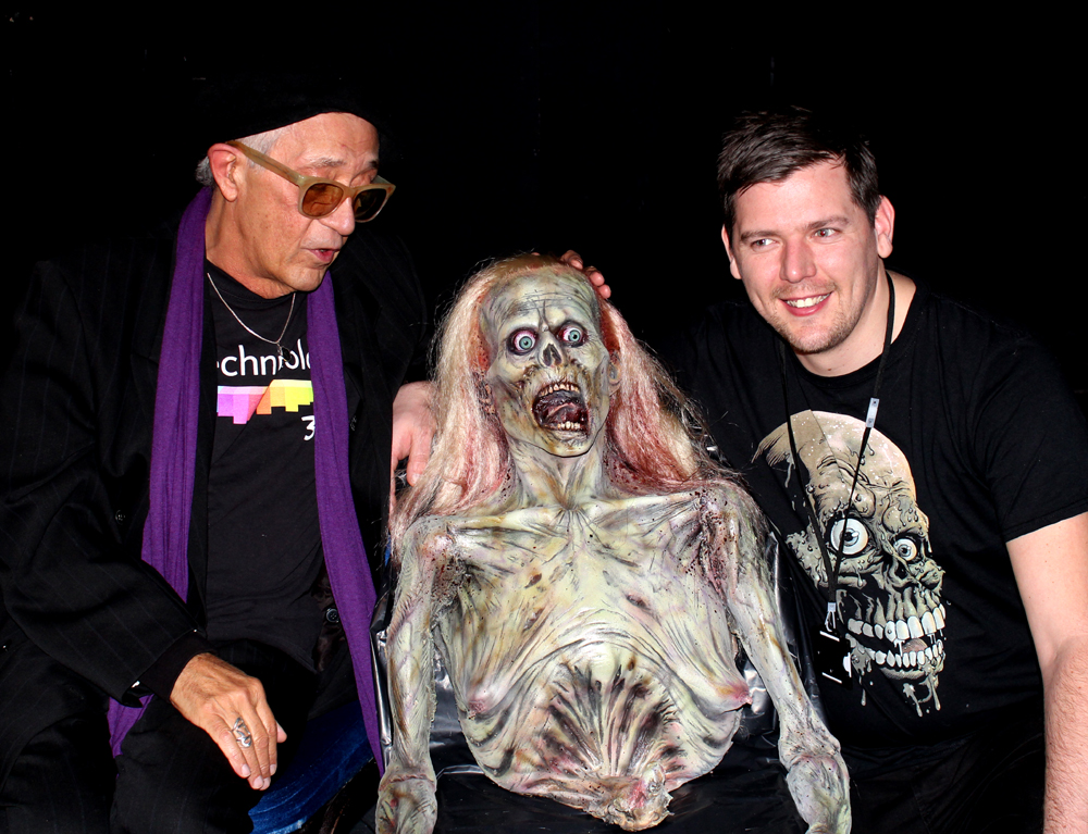 With actor and friend Don Calfa at the Back to the Theatre Film Screenings, screening of The Return of the Living Dead and Re-Animator at the Custard Factory Theatre Birmingham UK, February 2013